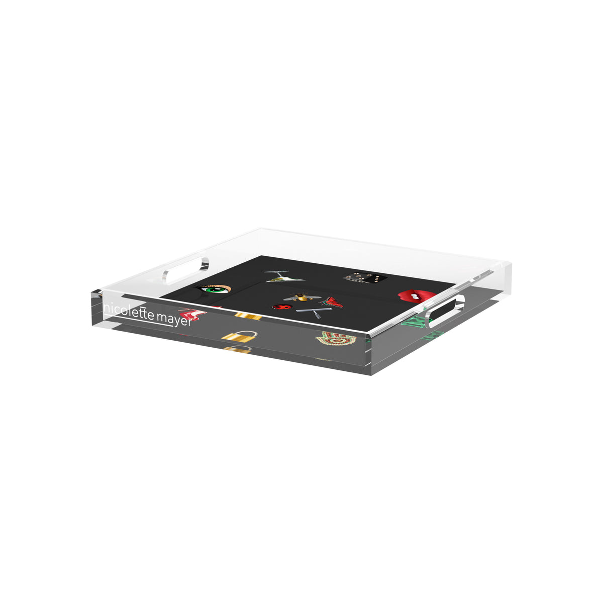 Precise Edge Charcoal Acrylic Decorative Tray, 12 x 12 in. by Nicolette Mayer