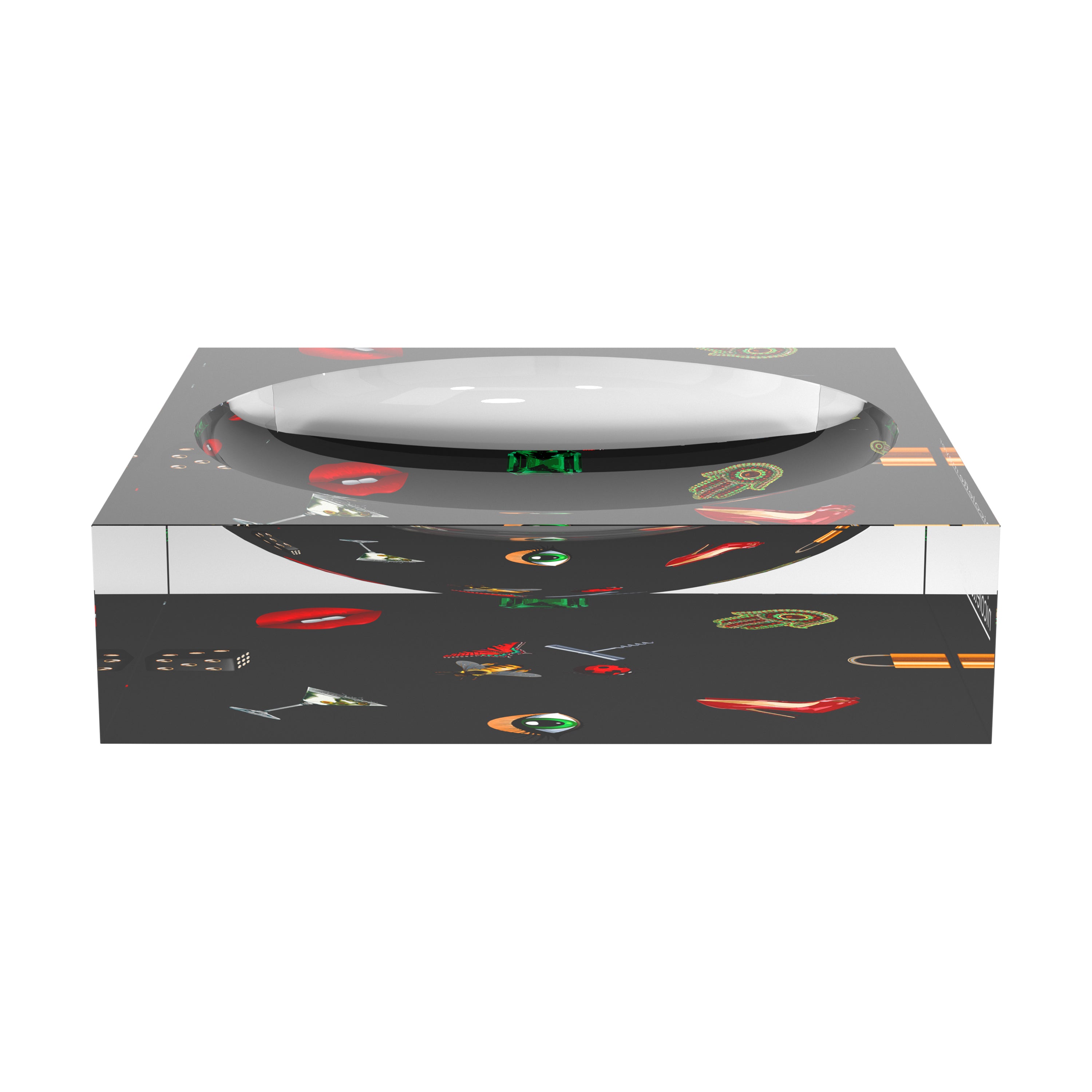 Precise Edge Charcoal Acrylic Candy Catchall Dish