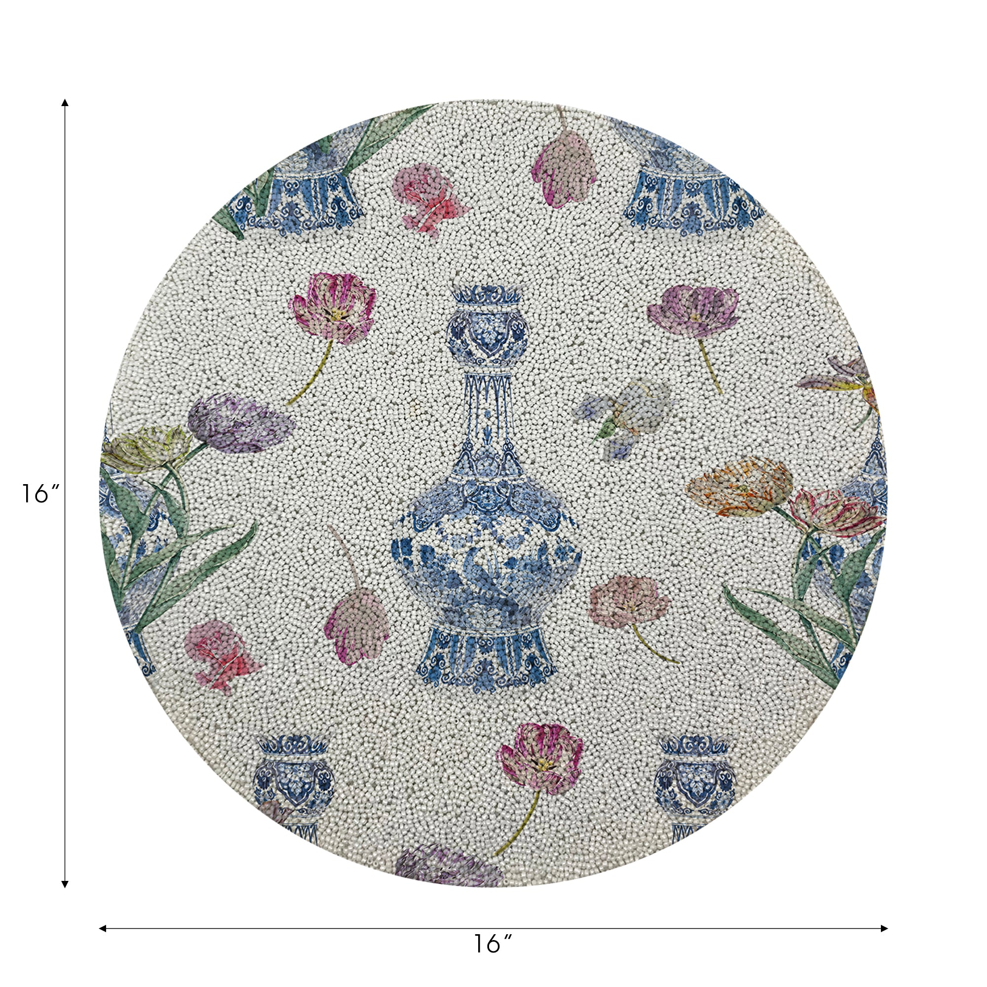 Royal Delft Purissima 16 perles rondes lisses - Lot de 4