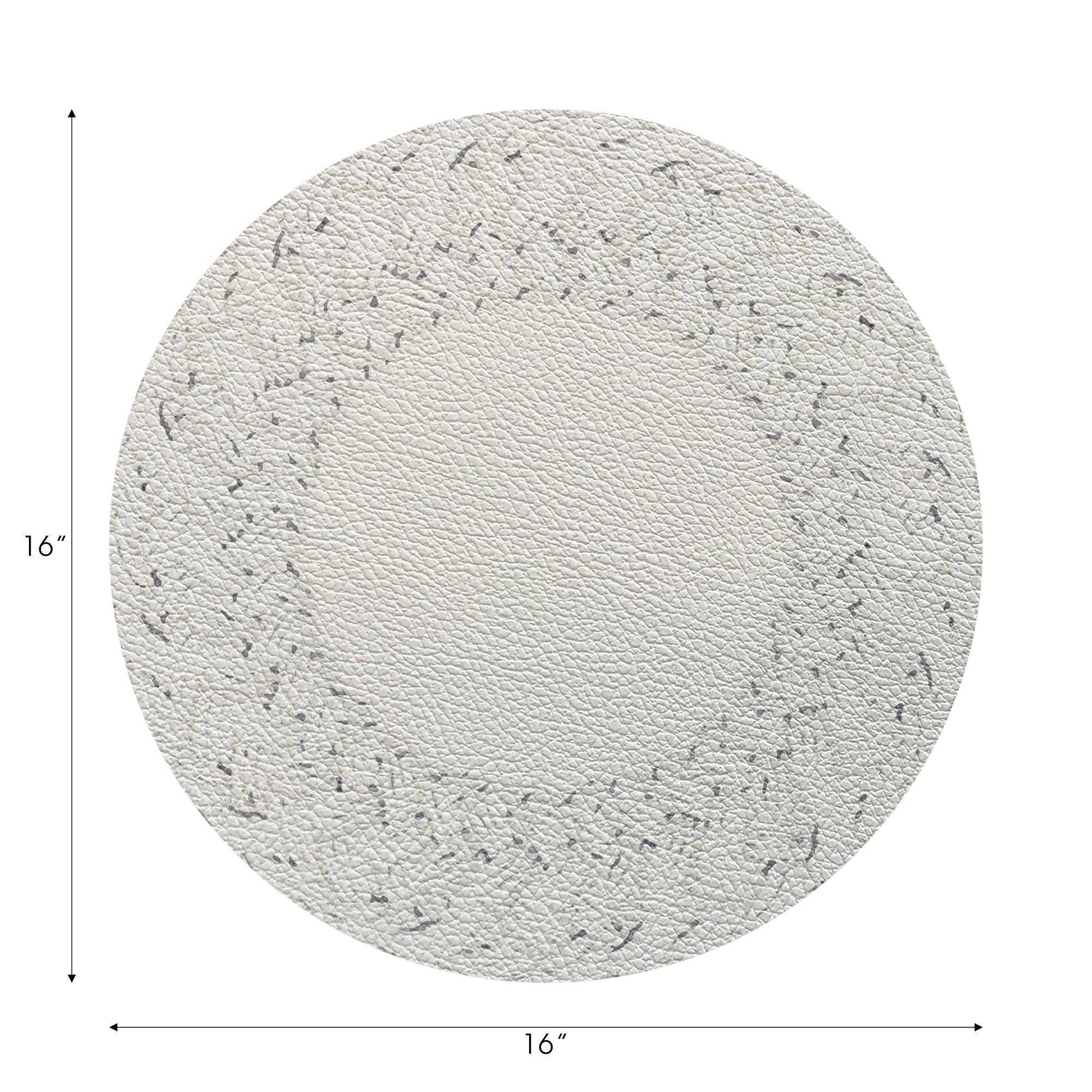 Raffia Nantucket Amagansett White Vegan Leather Round Pebble Placemat