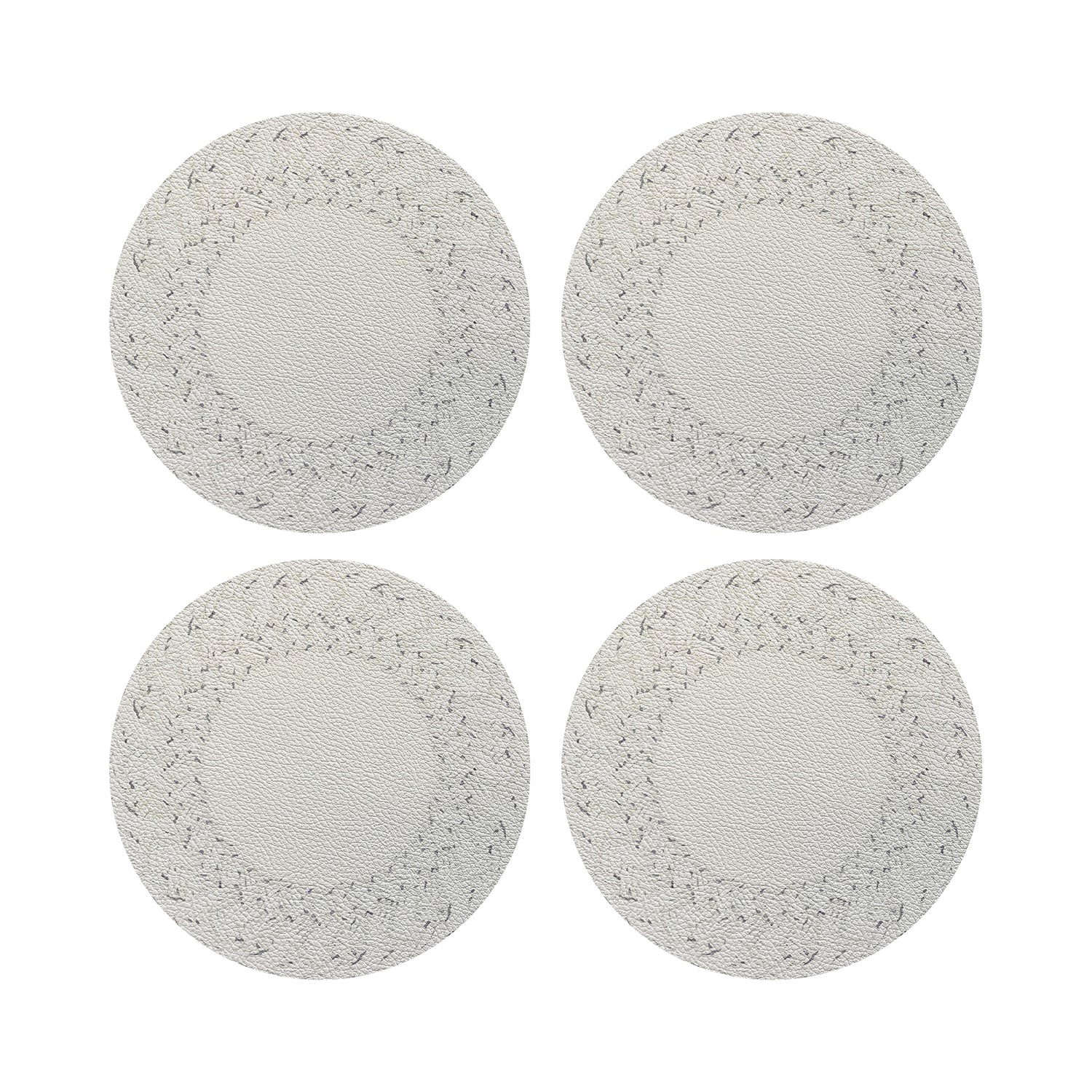 Raffia Nantucket Amagansett White 16" Round Pebble Placemats, Set of 4 - nicolettemayer.com