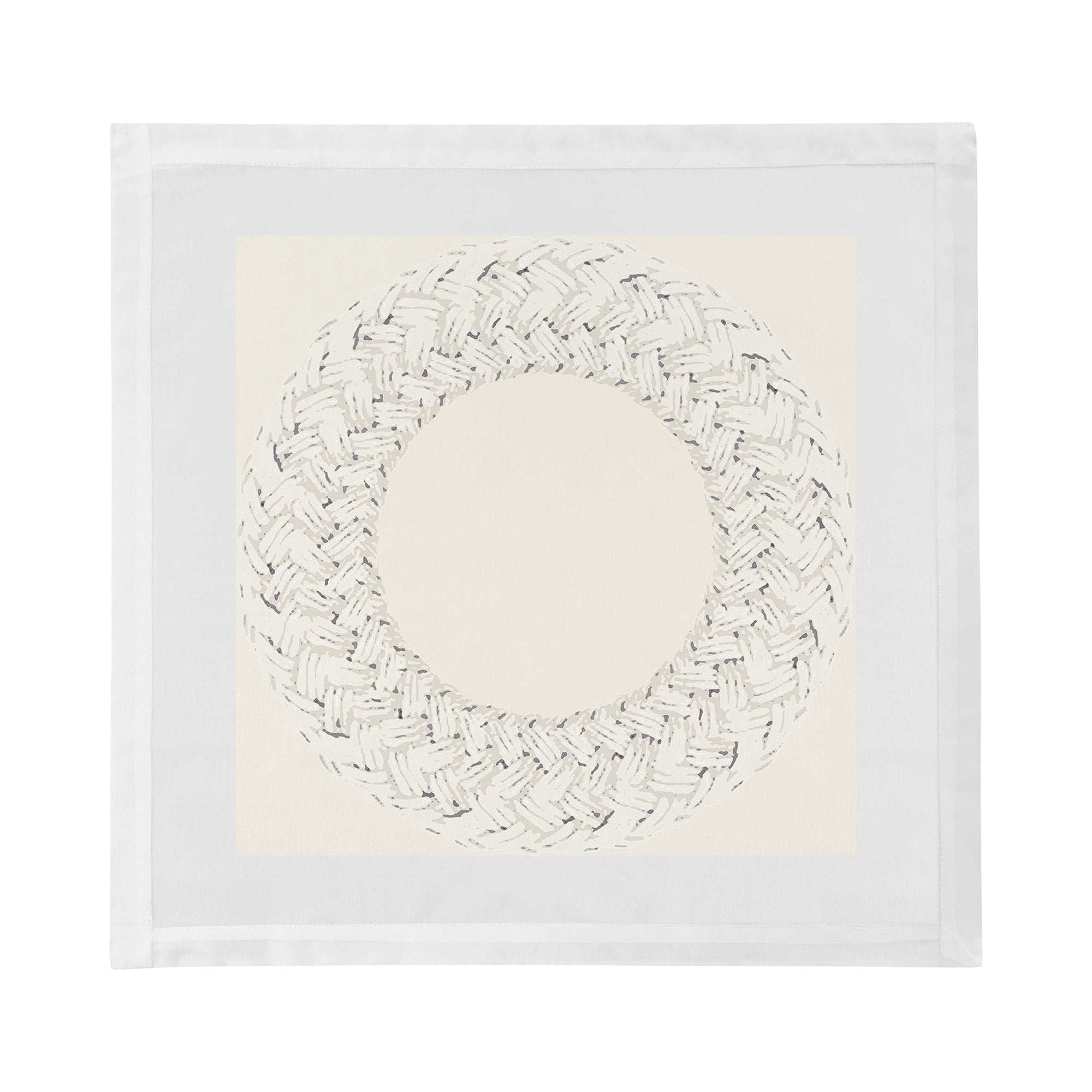 Raffia Amagansett White Cotton Sateen Dinner Napkins - nicolettemayer.com