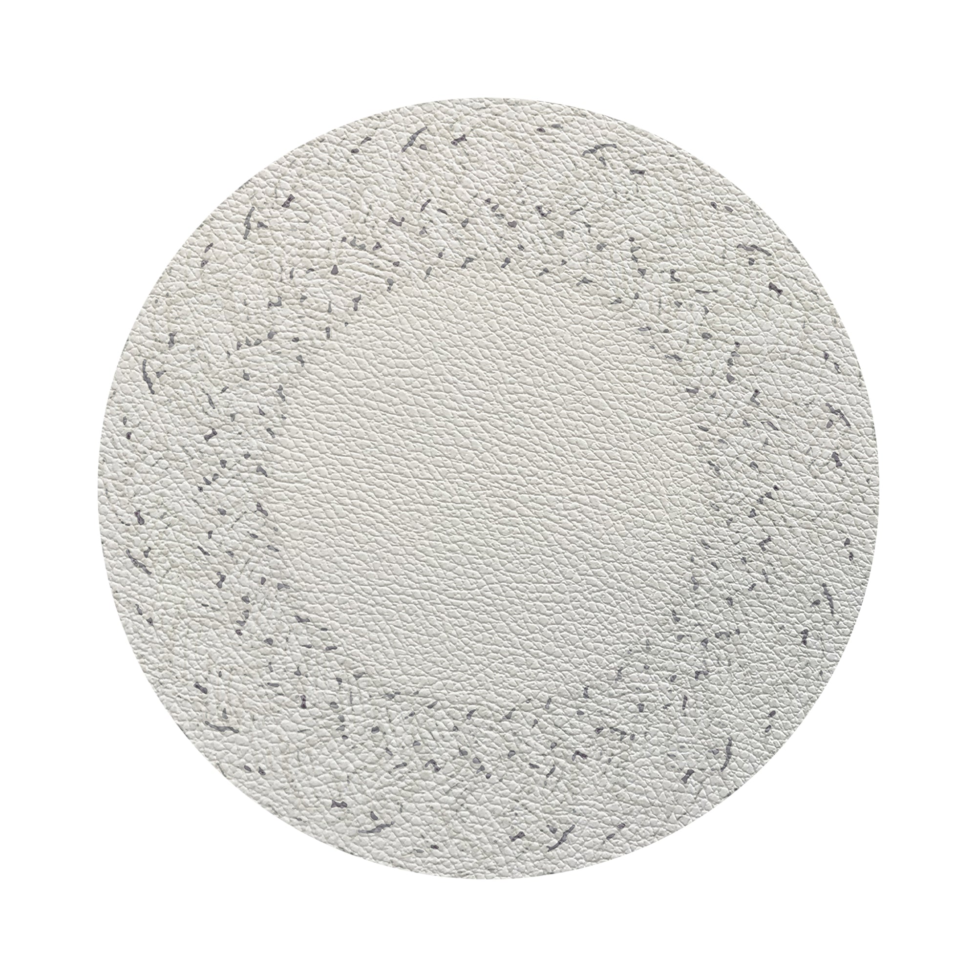 Raffia Amagansett White Vegan Leather Round Coasters