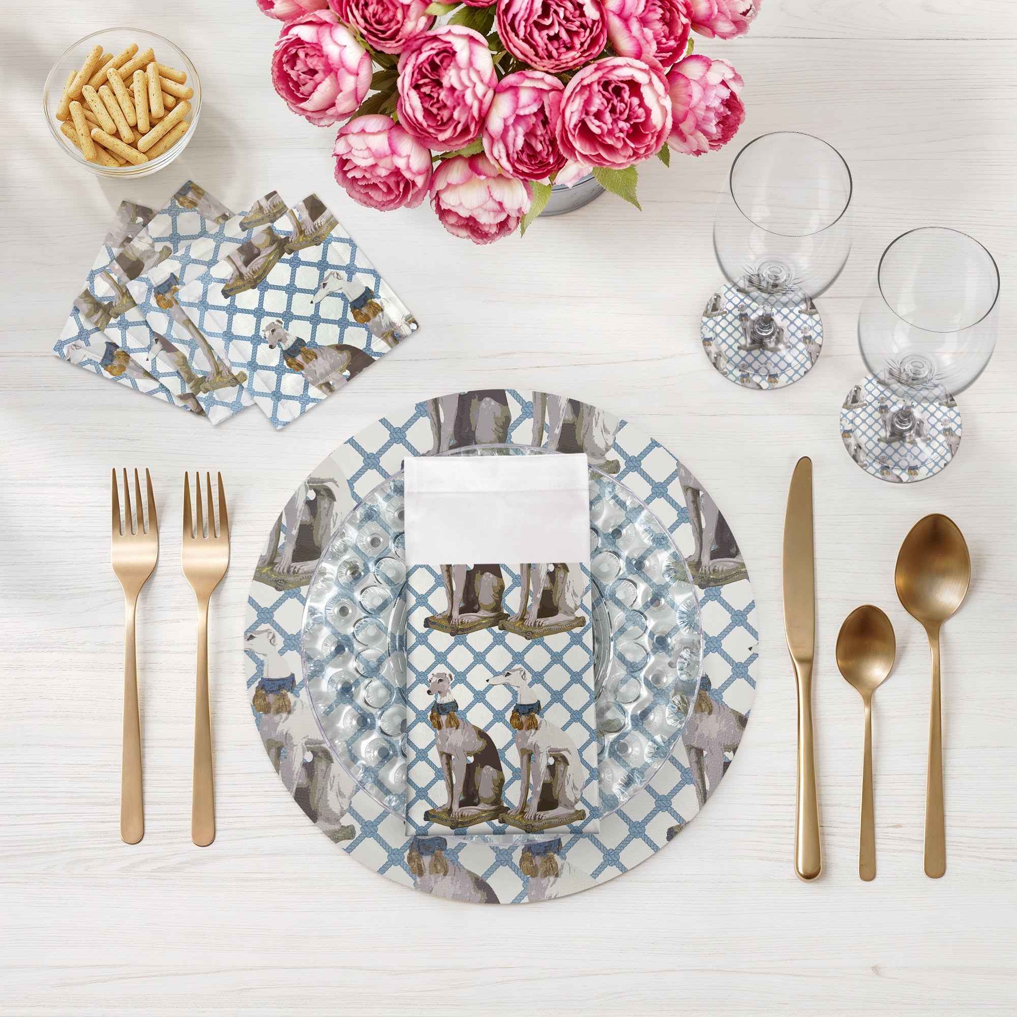 Regal Greyhound Wyeth 16" Round Pebble Placemats, Set of 4 - nicolettemayer.com