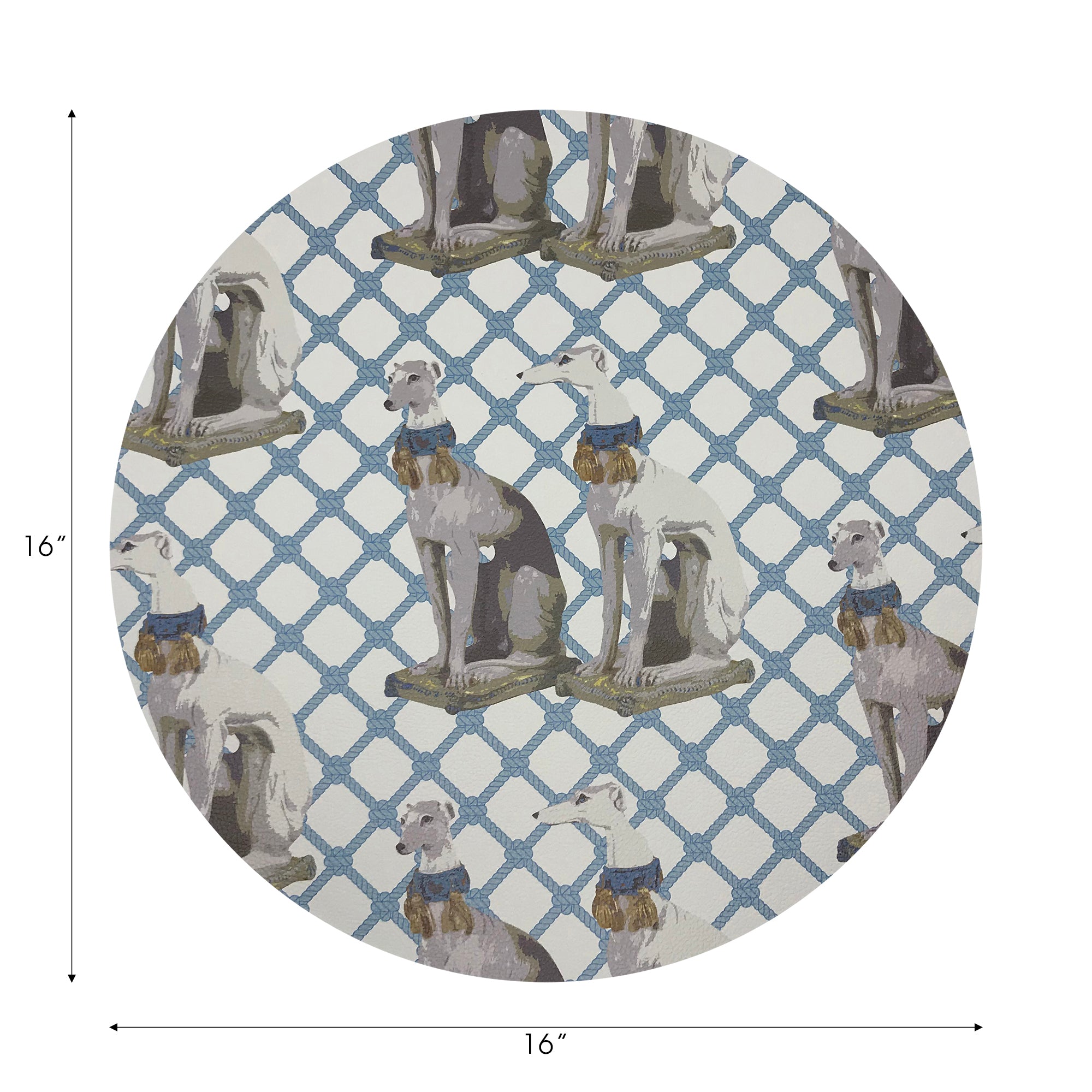 Regal Greyhound Wyeth Vegan Leather Round Pebble Placemat - nicolettemayer.com