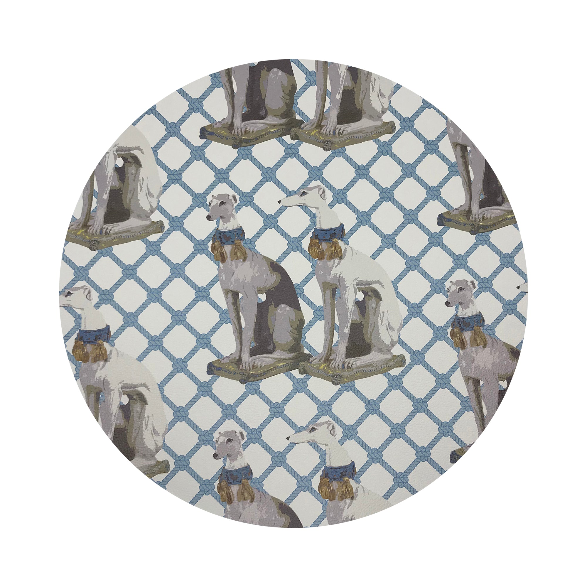 Regal Greyhound Wyeth Vegan Leather Round Pebble Placemat - nicolettemayer.com
