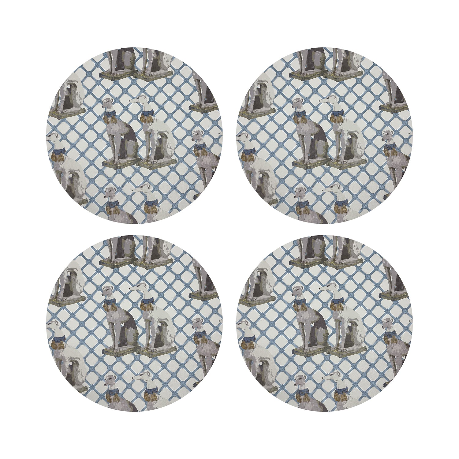Regal Greyhound Wyeth 16" Round Pebble Placemats, Set of 4 - nicolettemayer.com