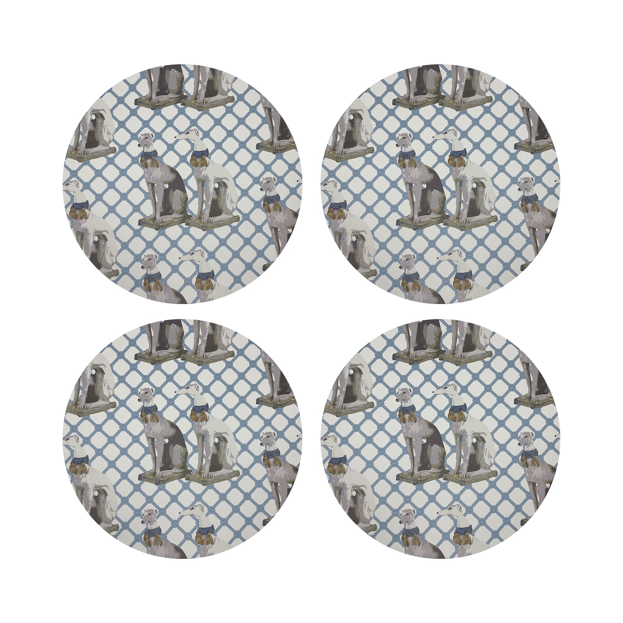 Regal Greyhound Wyeth 16" Round Pebble Placemats, Set of 4 - nicolettemayer.com