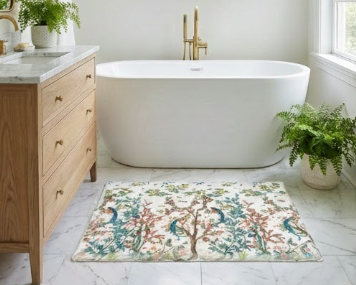 Resplendent Quesal White Cloud Rectangle Washable Rug - nicolettemayer.com