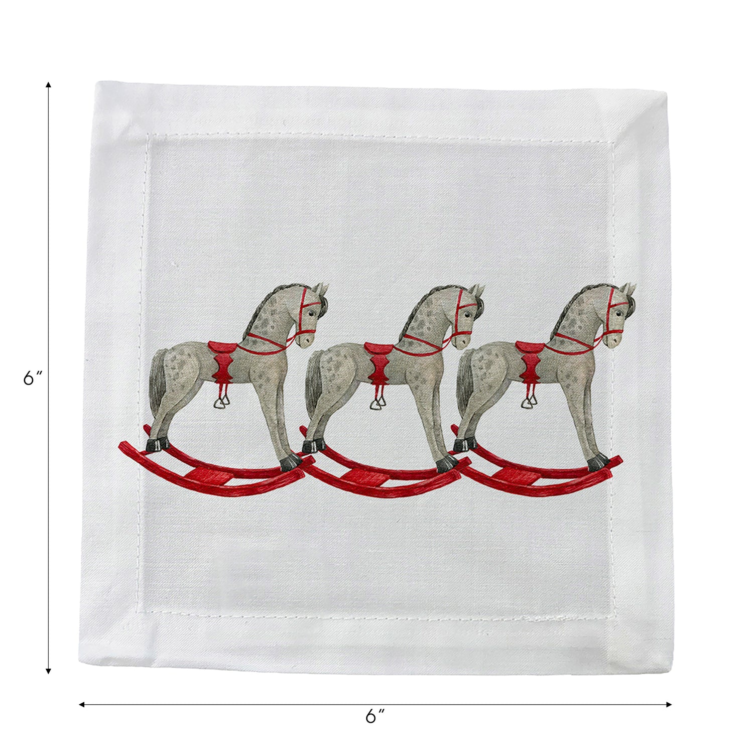 Rocking Horse Cotton Sateen Cocktail Napkins