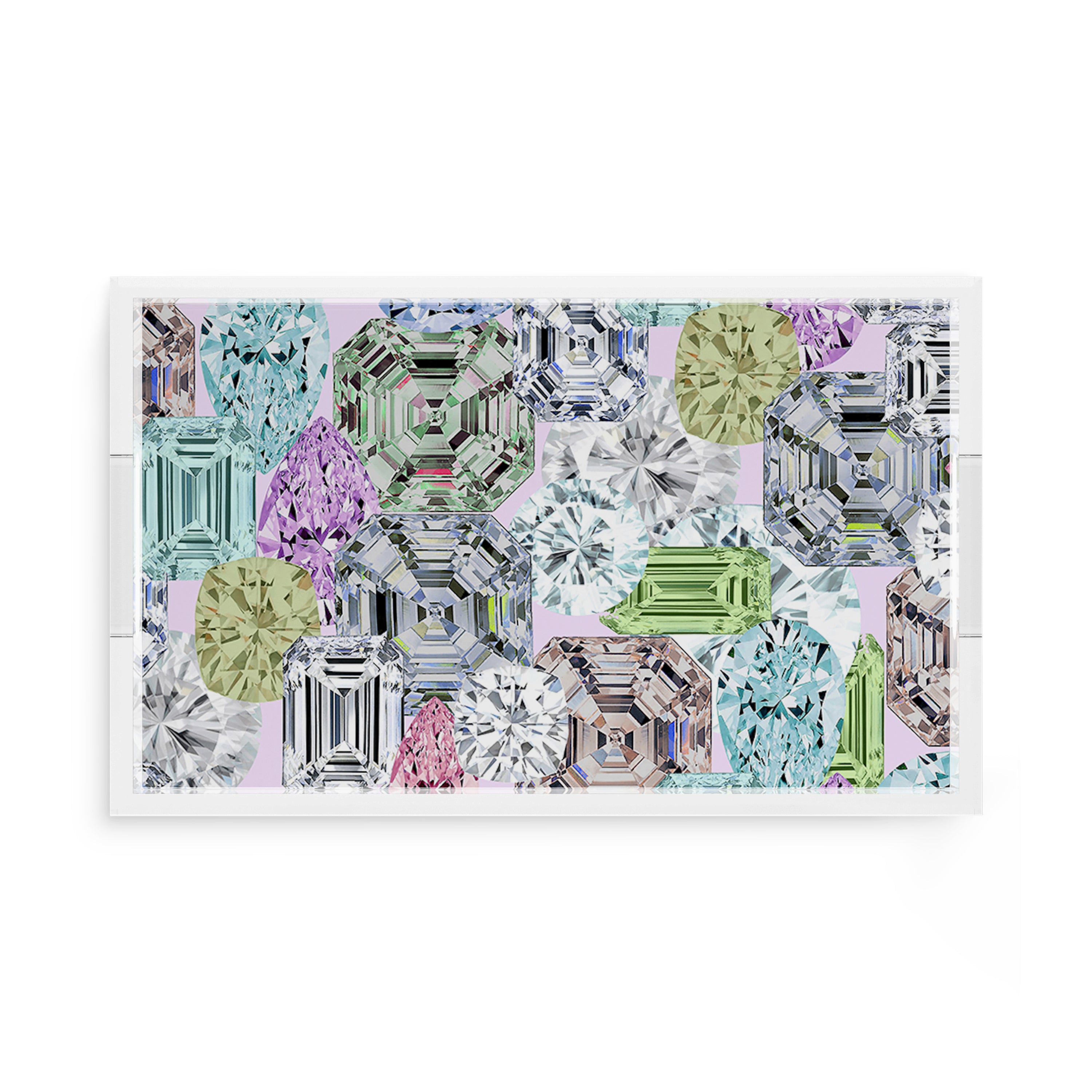 Rocks On Pink 17X10.5 Acrylic Tray - nicolettemayer.com