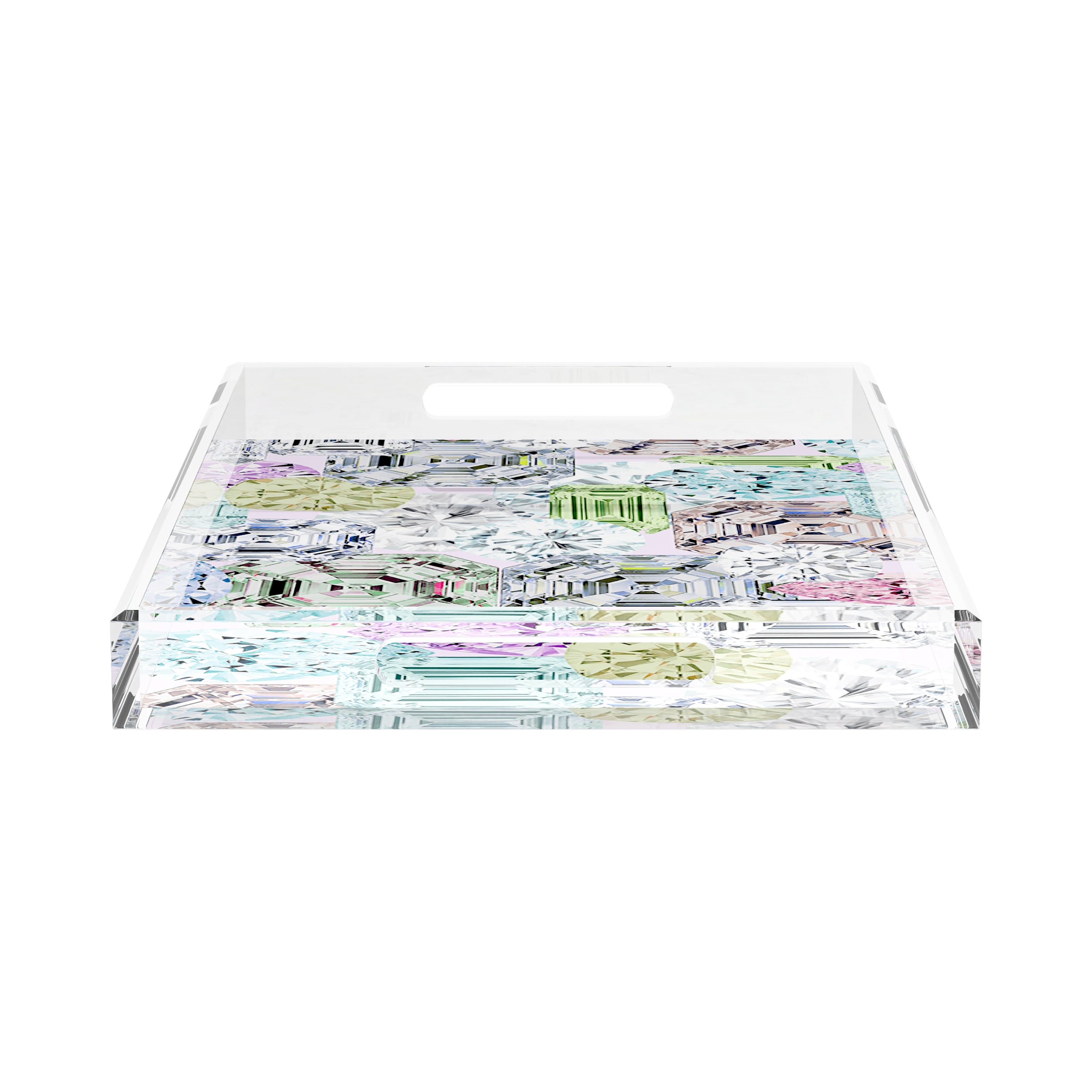 Rocks On Pink 22.5X14.5 Acrylic Tray - nicolettemayer.com