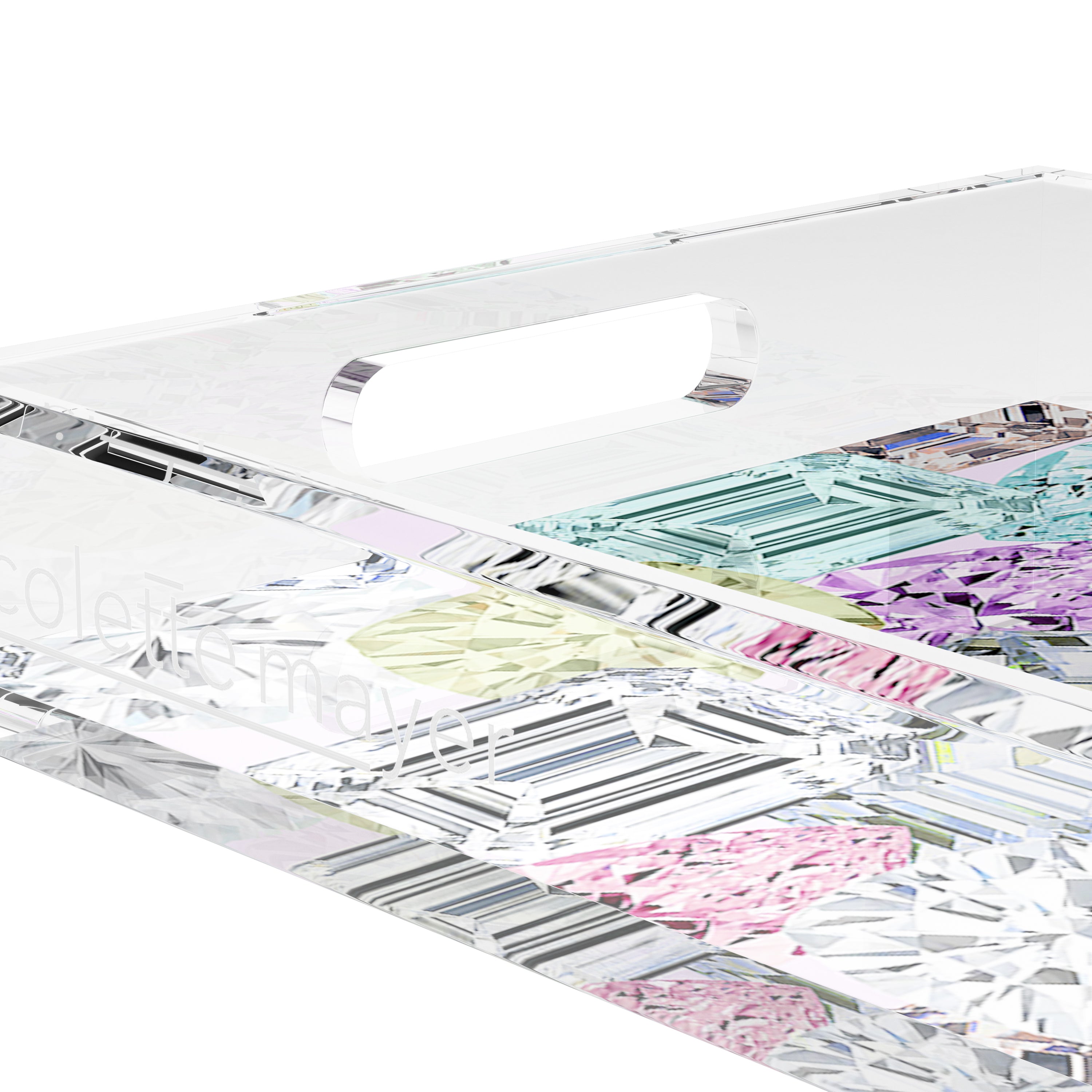 Rocks On Pink 22.5X14.5 Acrylic Tray - nicolettemayer.com