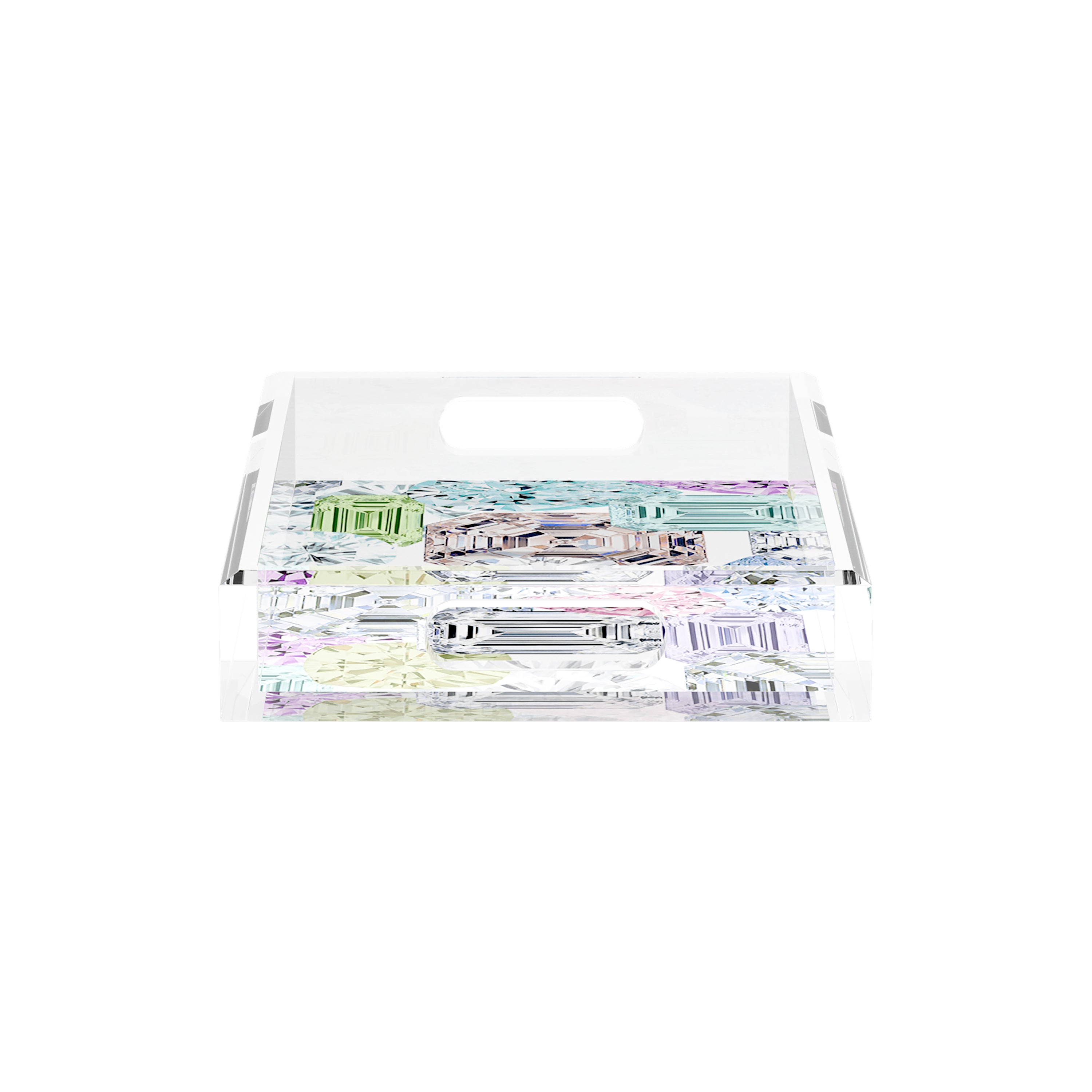 Rocks On White 12.5X7.75 Acrylic Tray - nicolettemayer.com