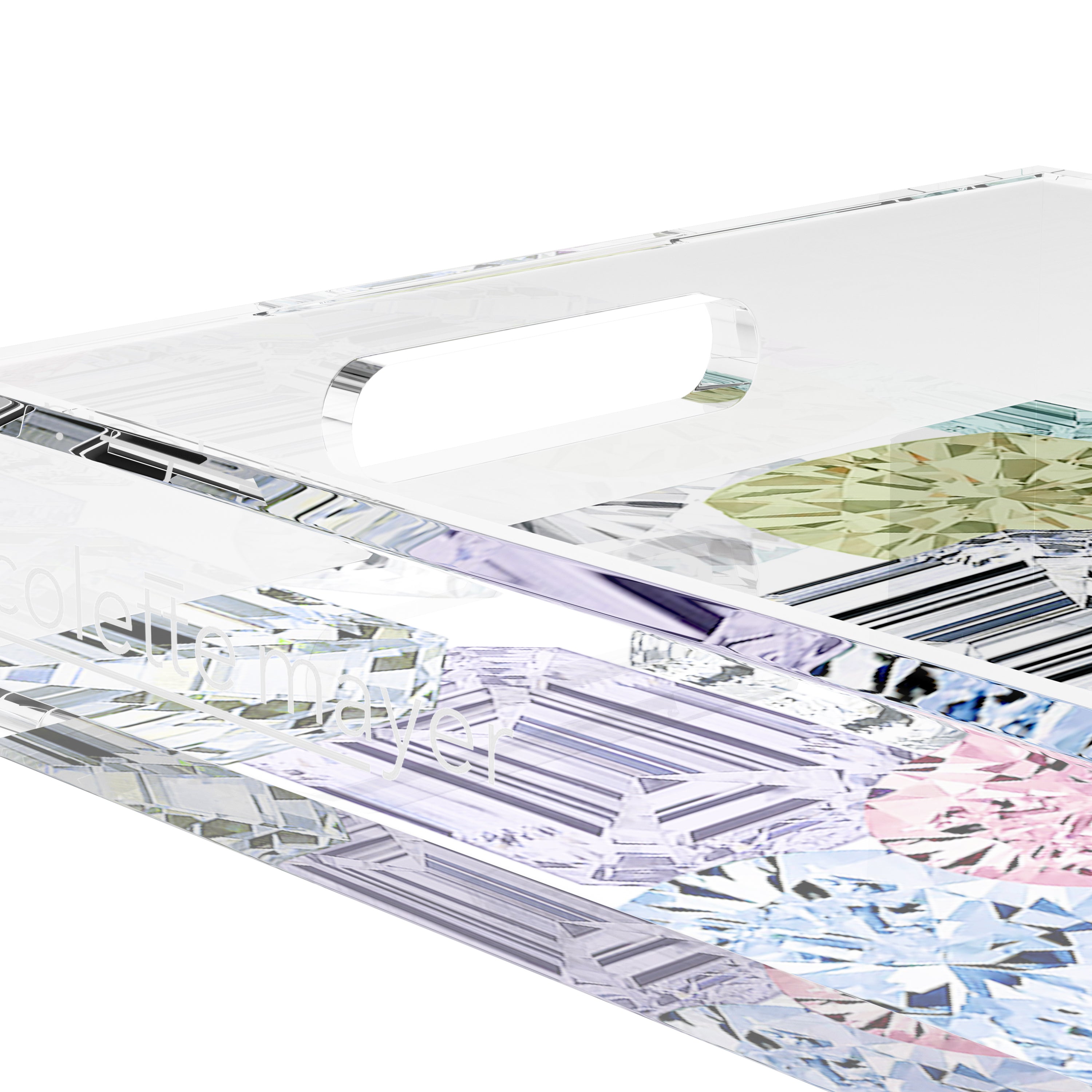 Rocks On White 12.5X7.75 Acrylic Tray - nicolettemayer.com