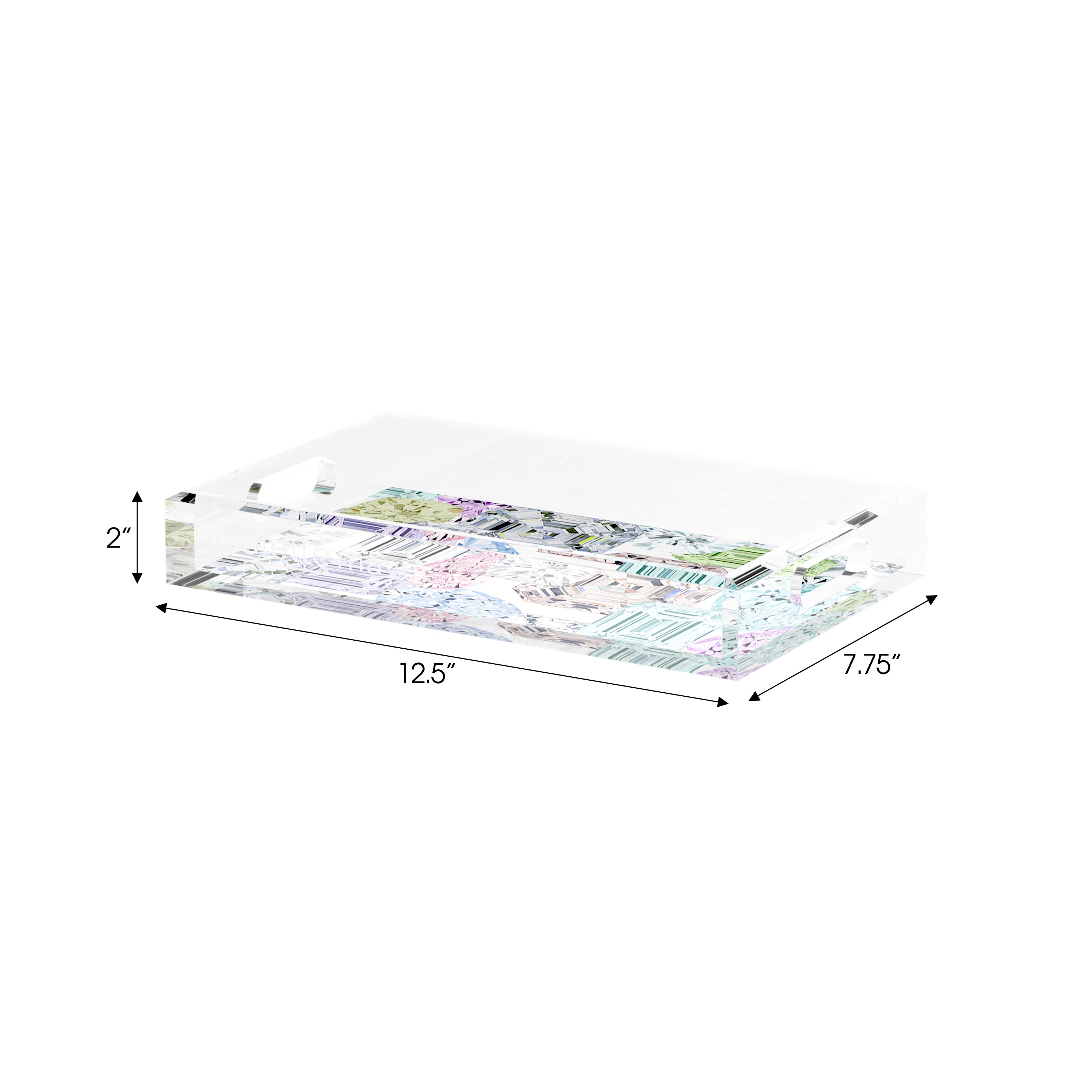 Rocks On White 12.5X7.75 Acrylic Tray - nicolettemayer.com