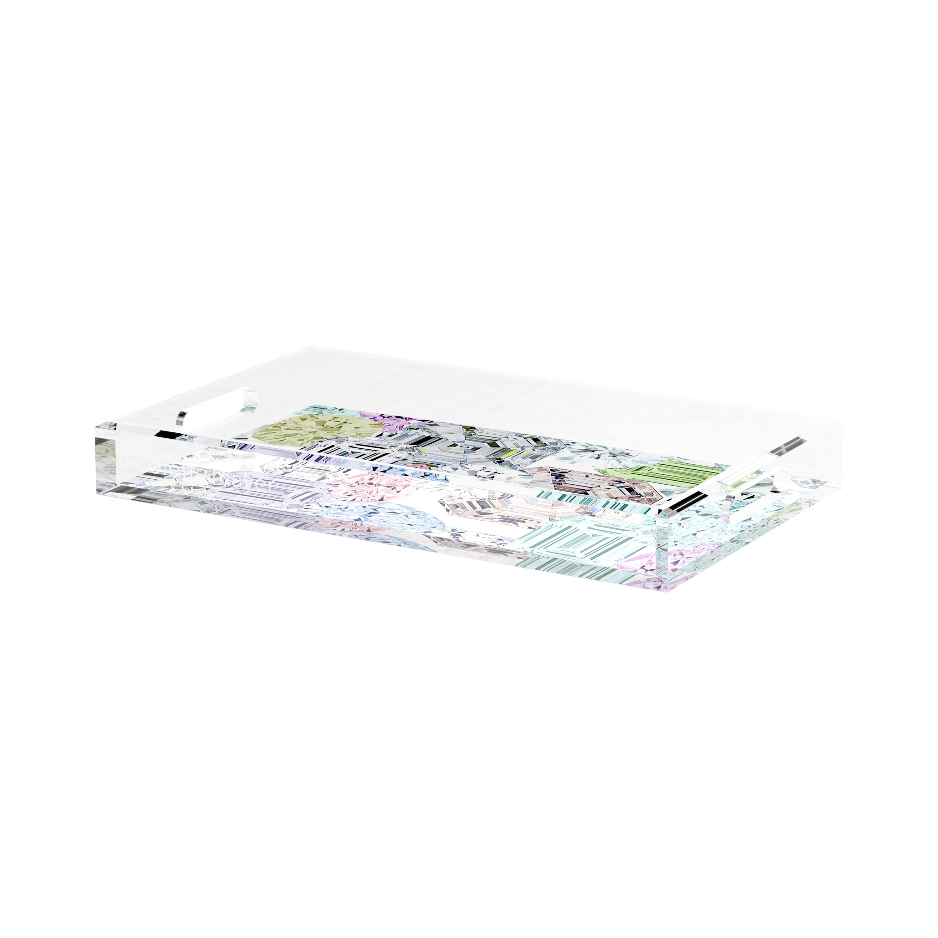 Rocks On White 17X10.5 Acrylic Tray - nicolettemayer.com