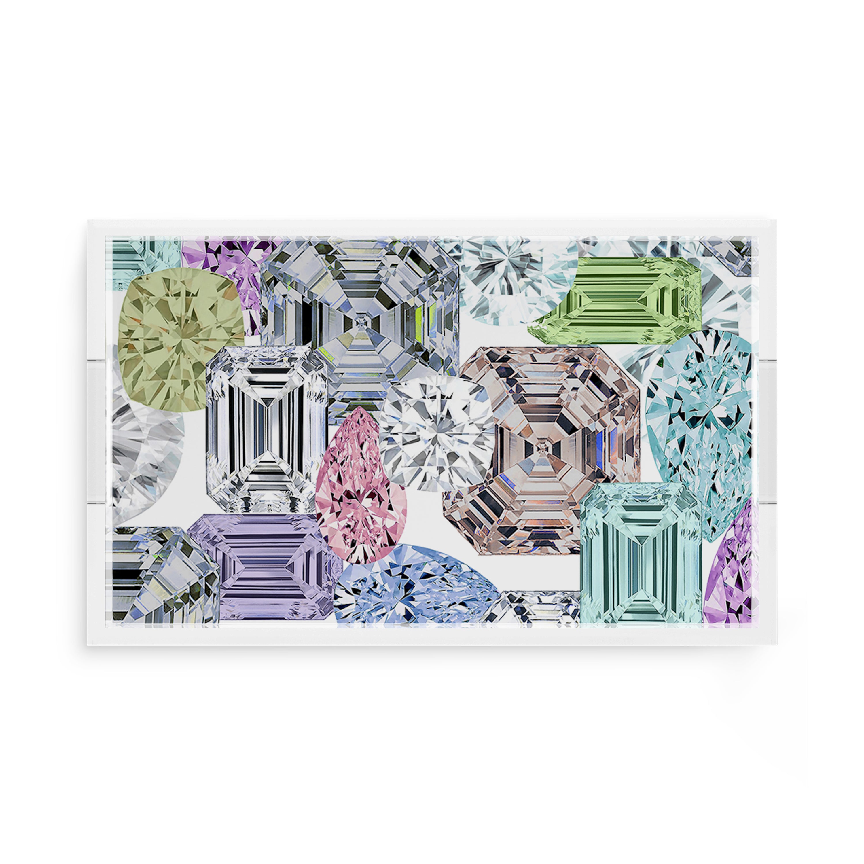 Rocks On White 17X10.5 Acrylic Tray - nicolettemayer.com