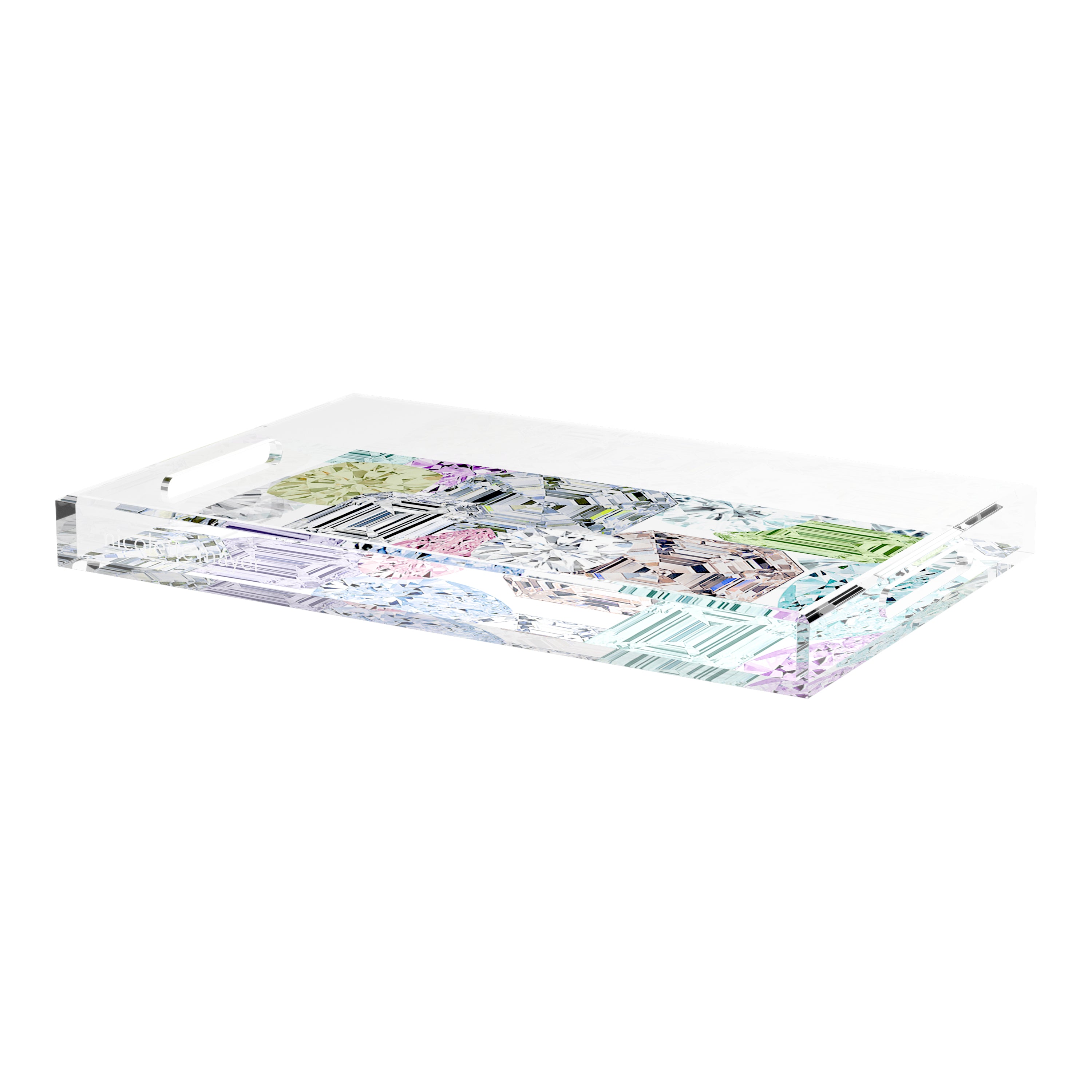 Rocks On White 22.5X14.5 Acrylic Tray - nicolettemayer.com