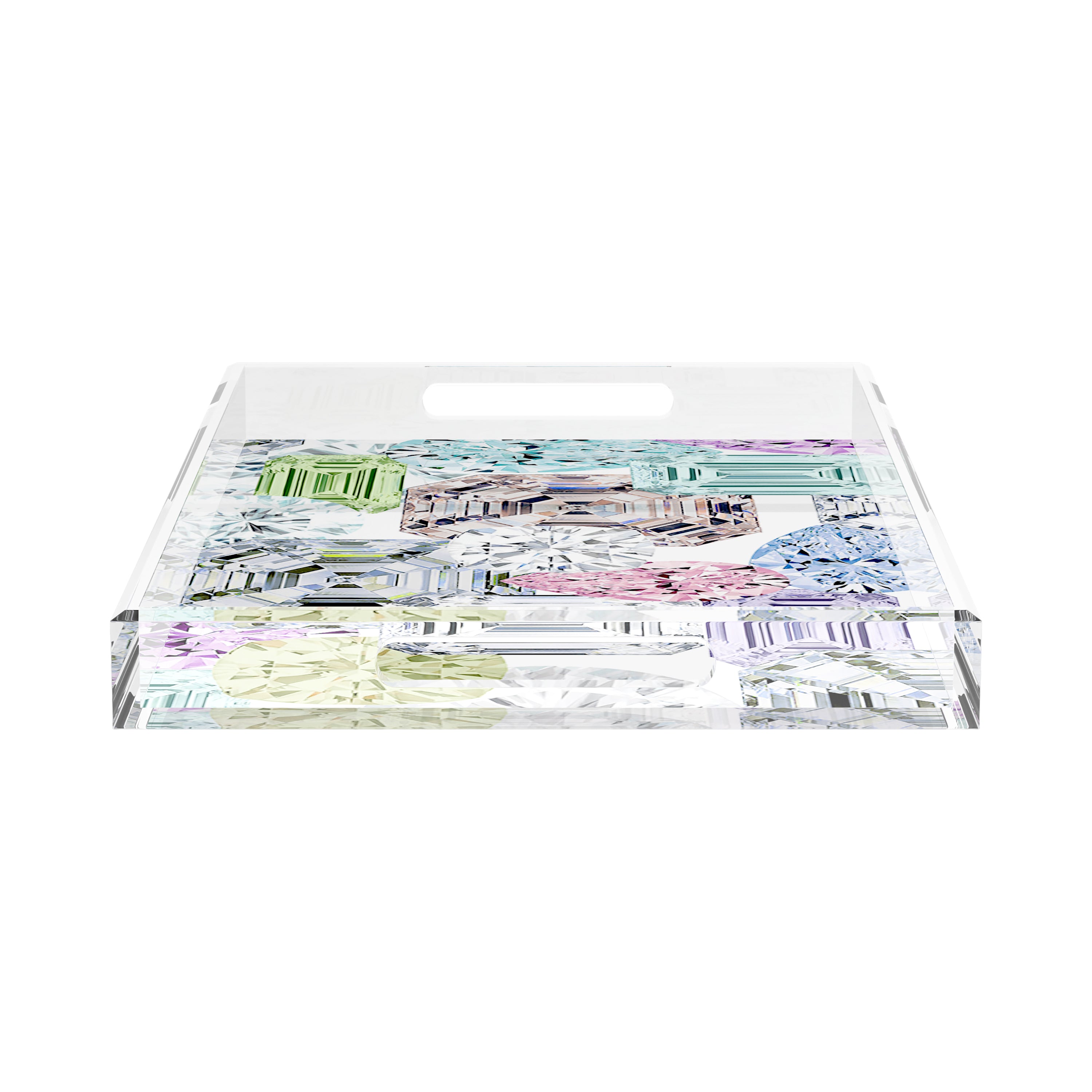 Rocks On White 22.5X14.5 Acrylic Tray - nicolettemayer.com