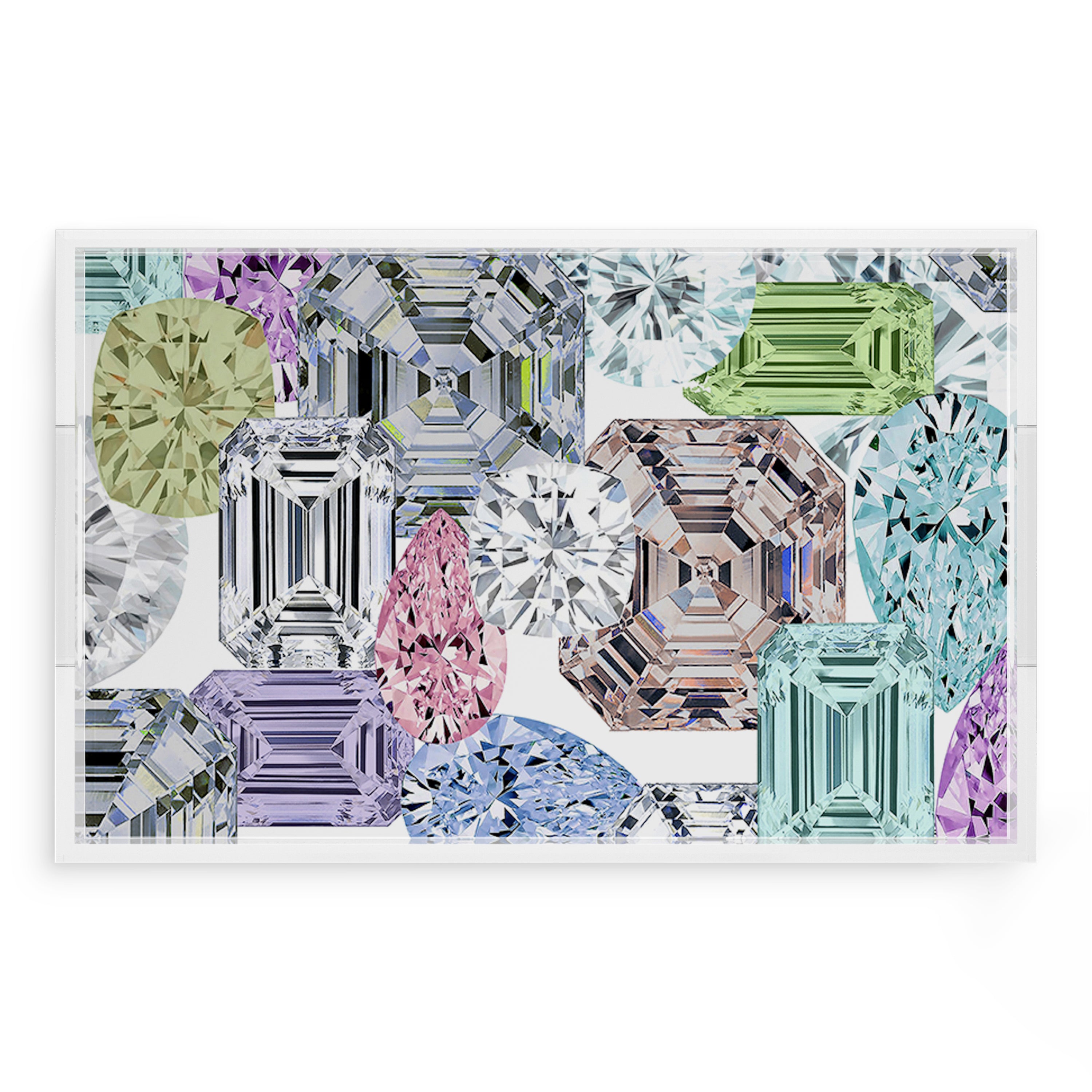 Rocks On White 22.5X14.5 Acrylic Tray - nicolettemayer.com