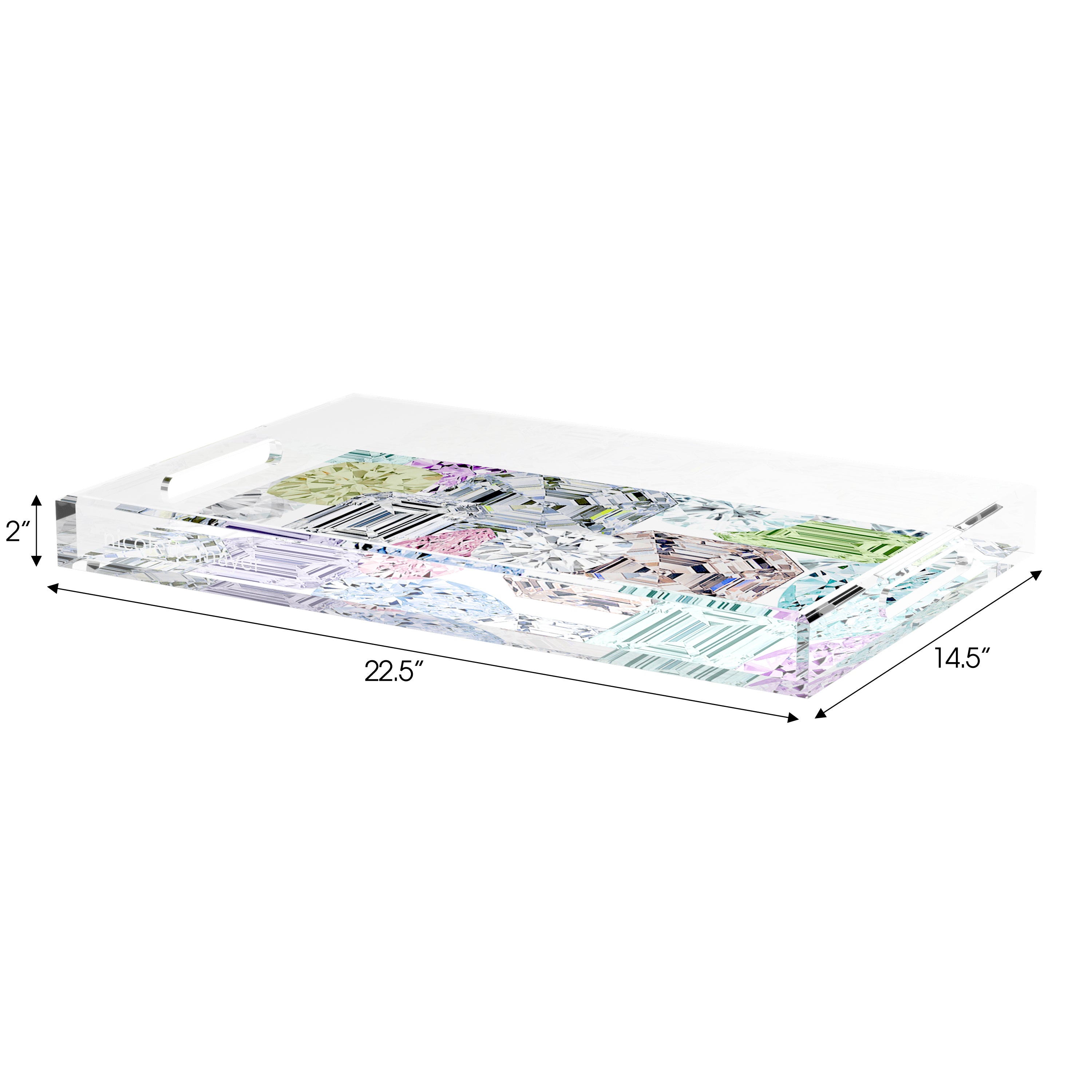 Rocks On White 22.5X14.5 Acrylic Tray - nicolettemayer.com