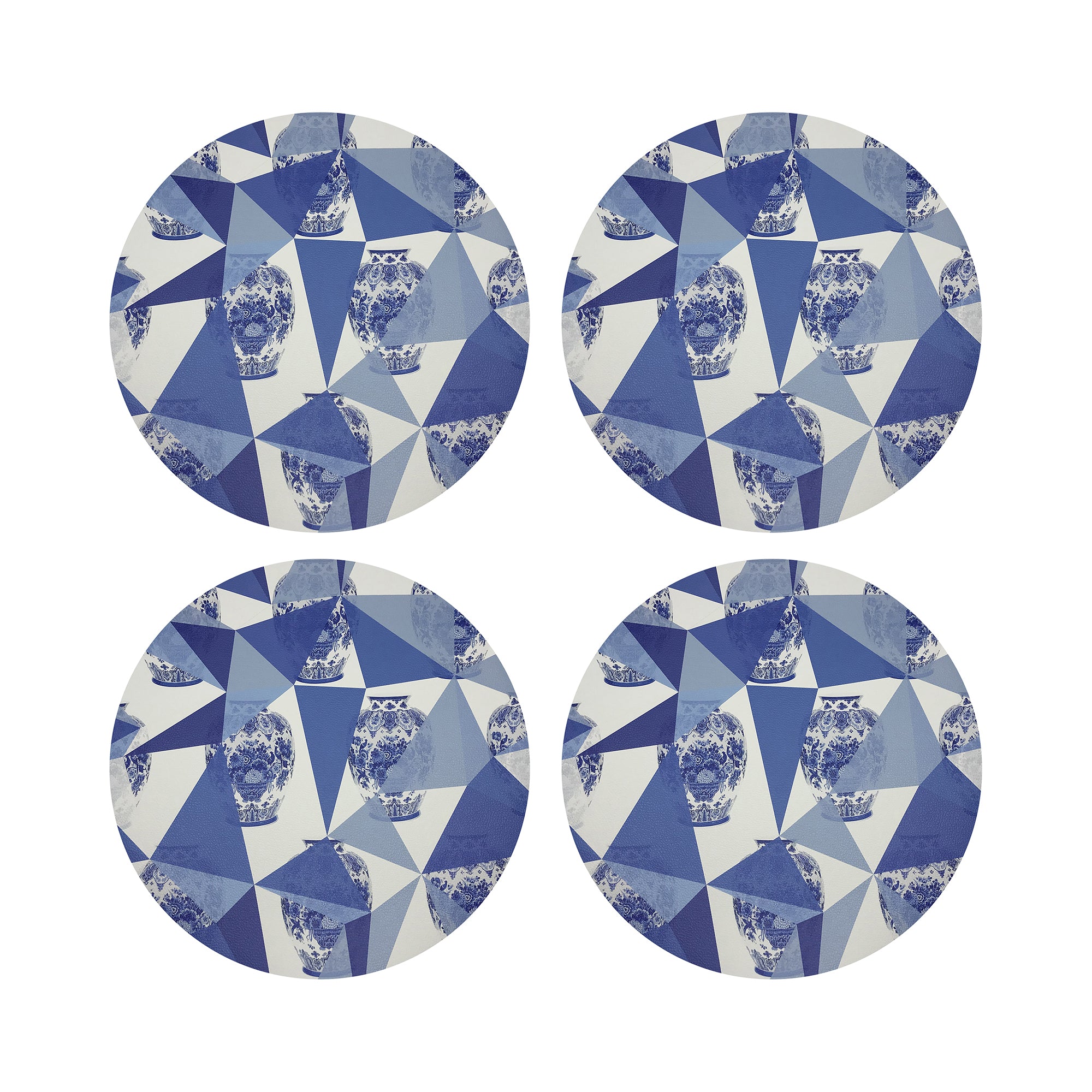 ROYAL DELFT ELEMENTS 16" ROUND PEBBLE PLACEMATS, SET OF 4 - nicolettemayer.com