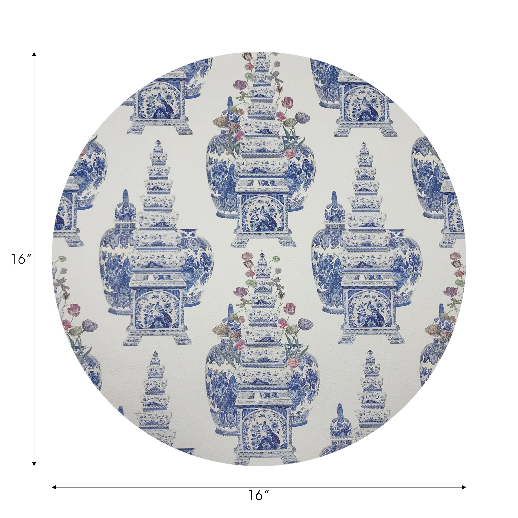 Royal Delft Masterpieces Tulips White 16" Round Pebble Placemats, Set of 4 - nicolettemayer.com