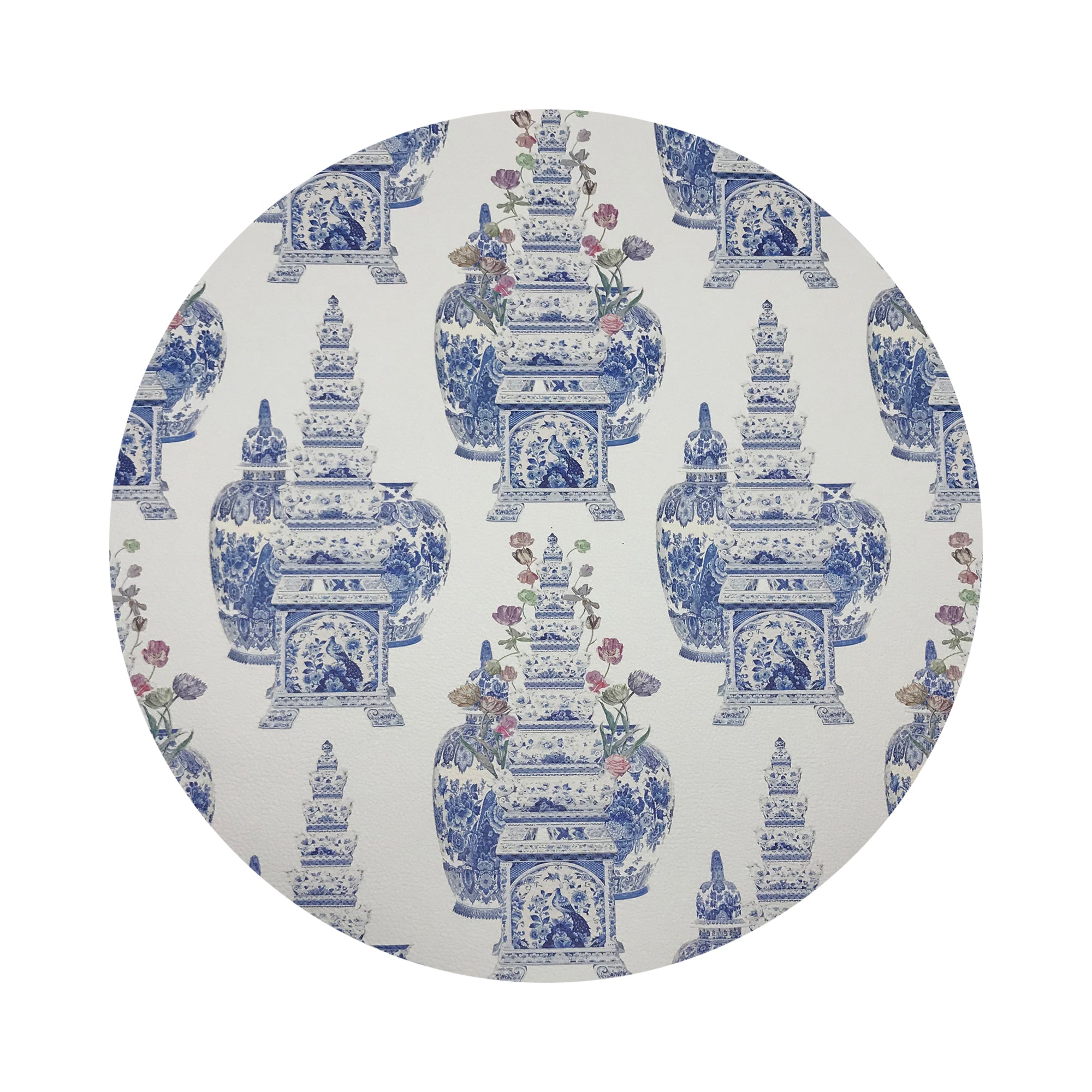 Royal Delft Masterpieces Tulips White 16" Round Pebble Placemats, Set of 4 - nicolettemayer.com