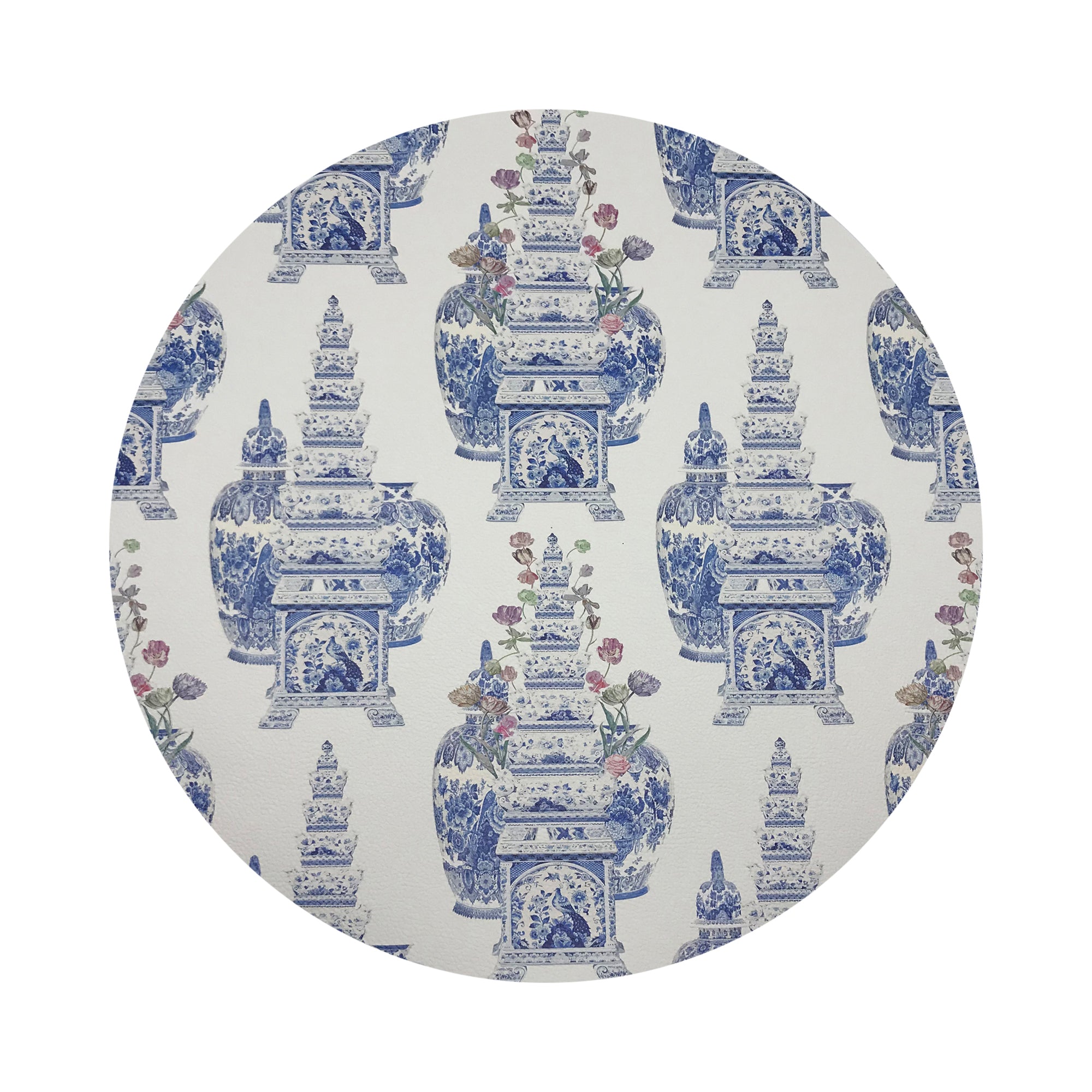 Royal Delft Masterpieces Tulips White Vegan Leather Round Coasters