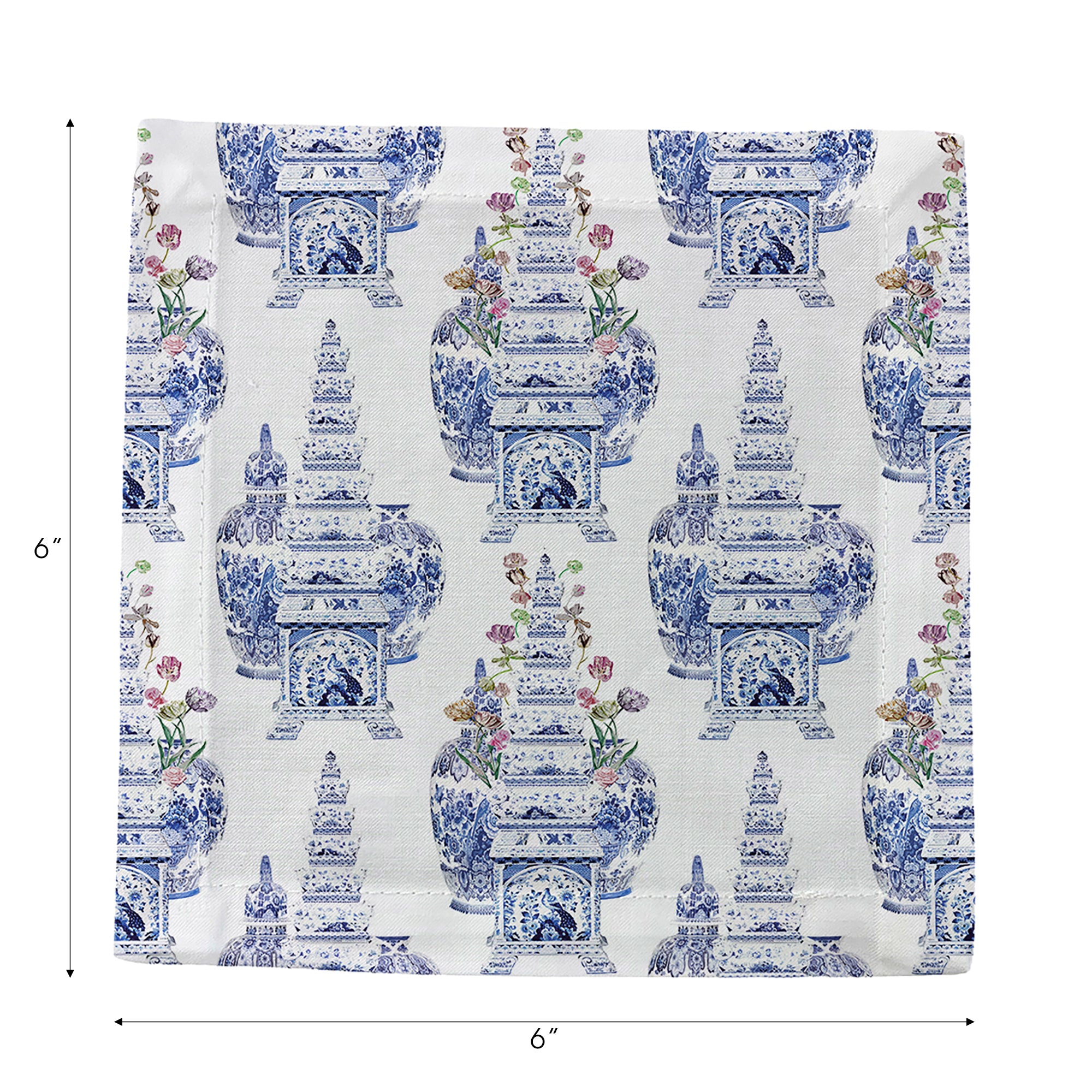 Royal Delft Masterpieces Tulips Cotton Sateen Cocktail Napkins
