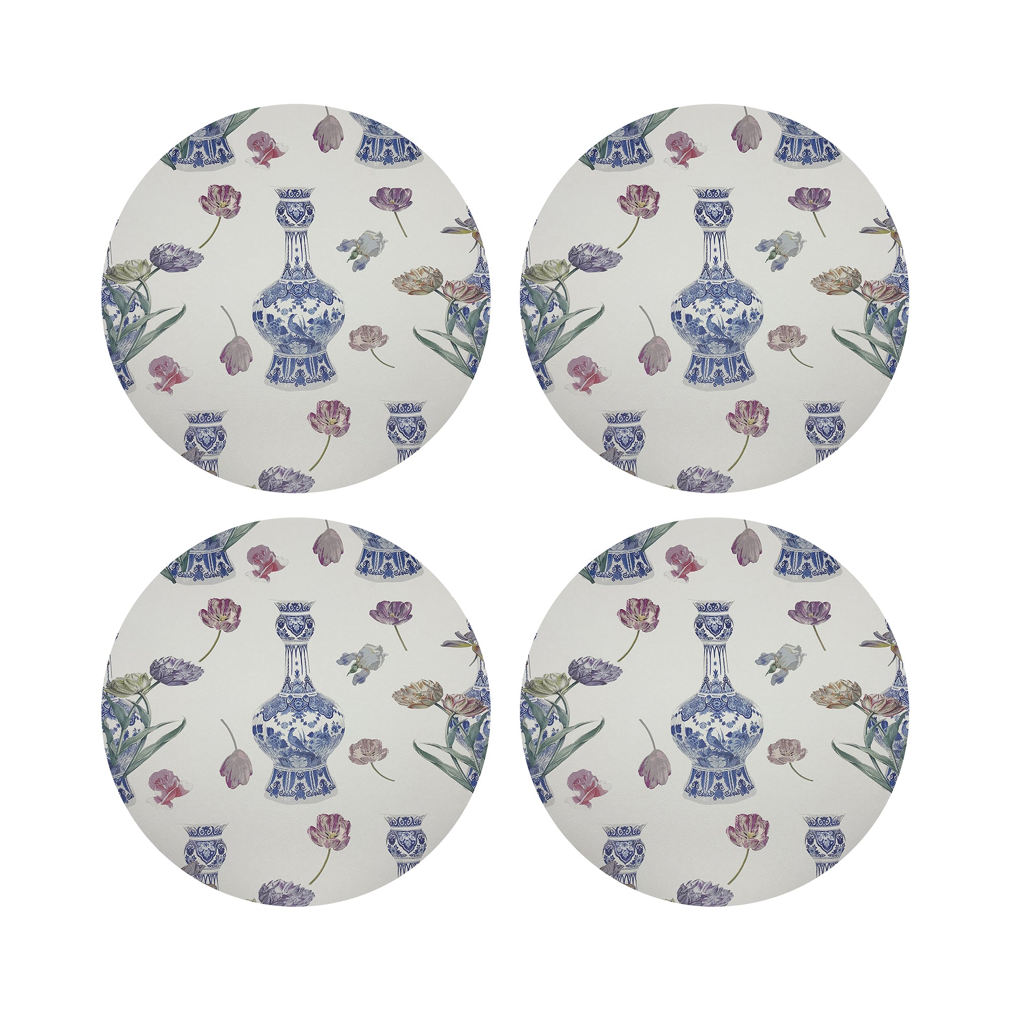ROYAL DELFT PURISSIMA 16" ROUND PEBBLE PLACEMAT, SET OF 4 - nicolettemayer.com