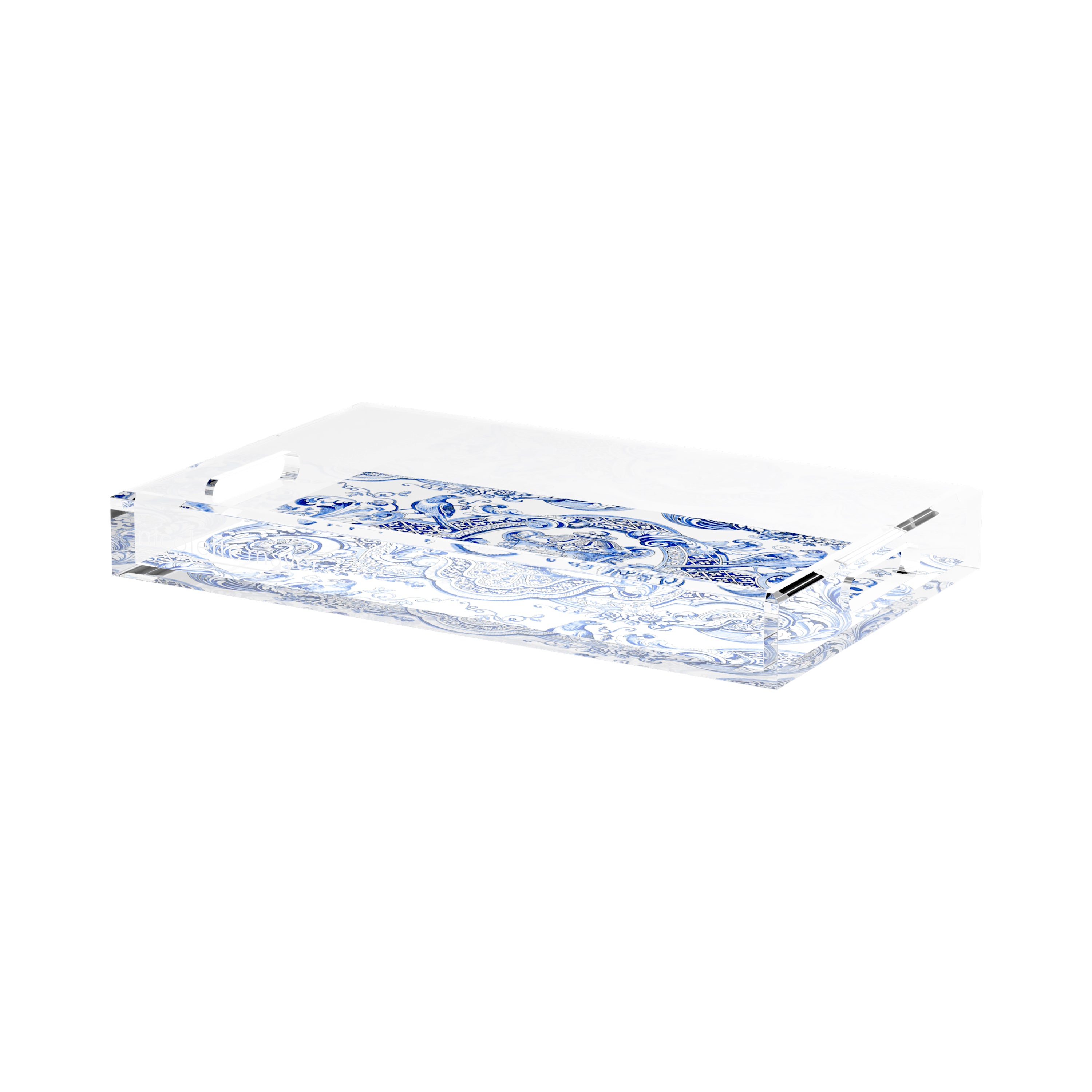 Royal Delft William Mary Blue 17X10.5 Acrylic Tray - nicolettemayer.com