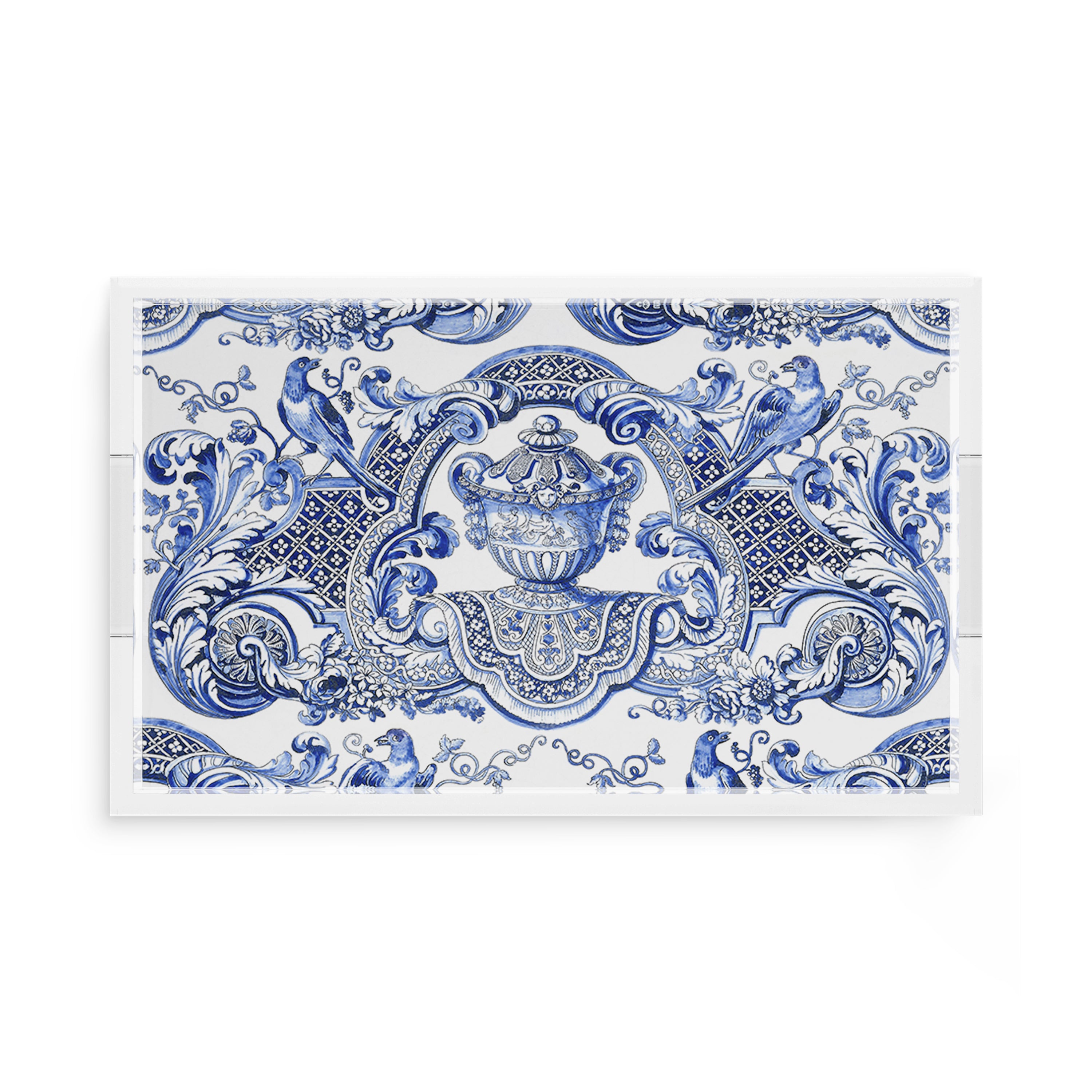 Royal Delft William Mary Blue 17X10.5 Acrylic Tray - nicolettemayer.com