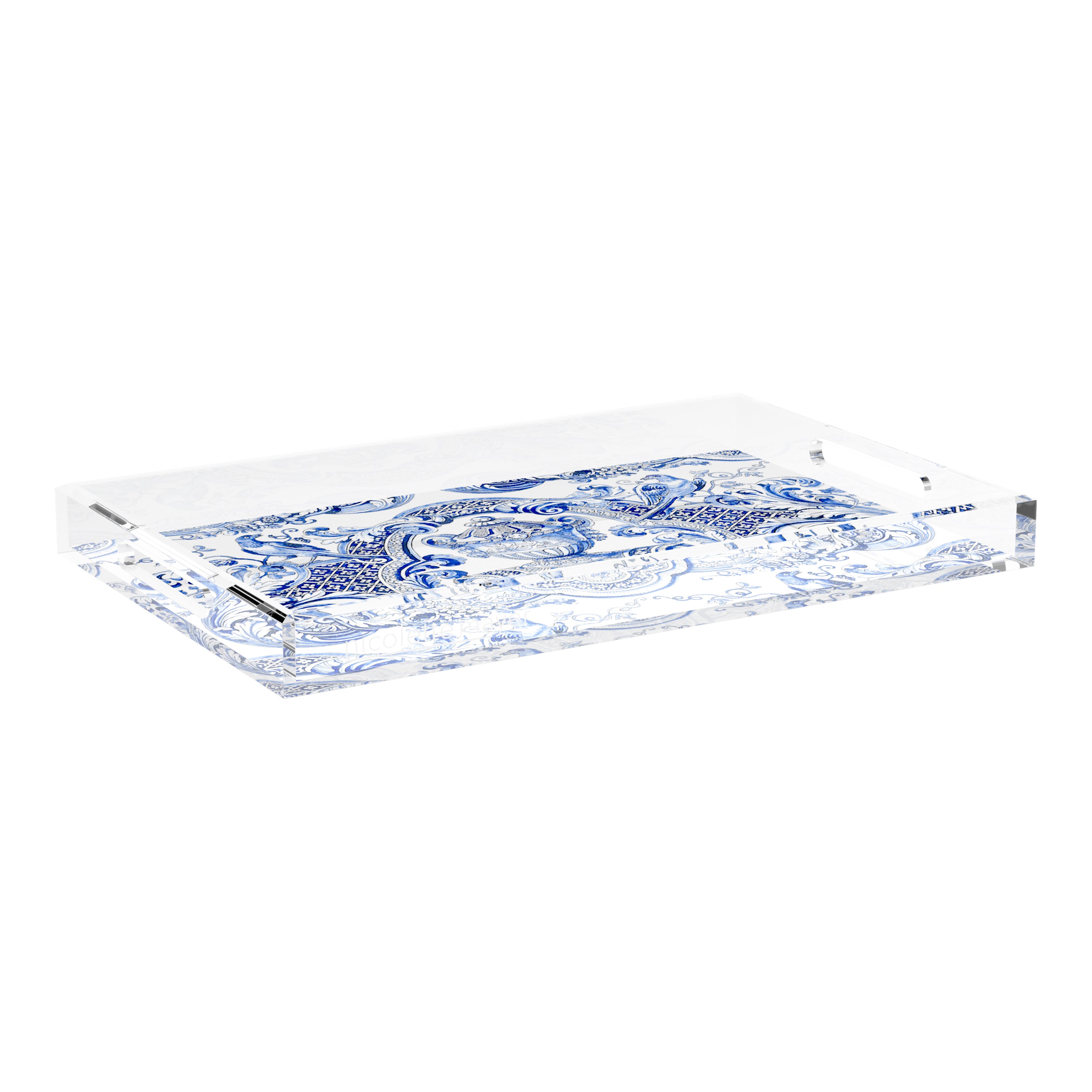 Royal Delft William Mary Blue 22.5X14.5 Acrylic Tray - nicolettemayer.com