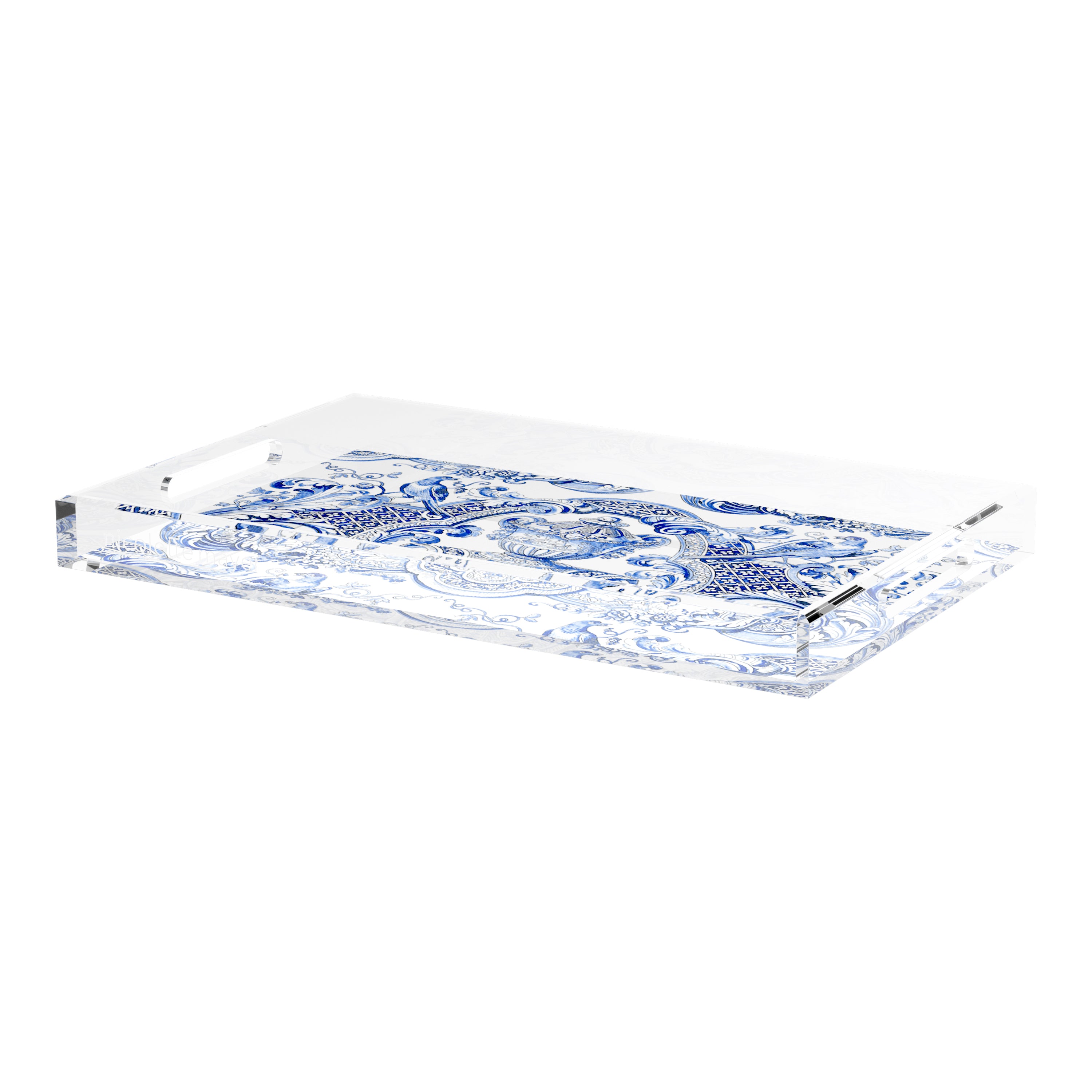 Royal Delft William Mary Blue 22.5X14.5 Acrylic Tray - nicolettemayer.com