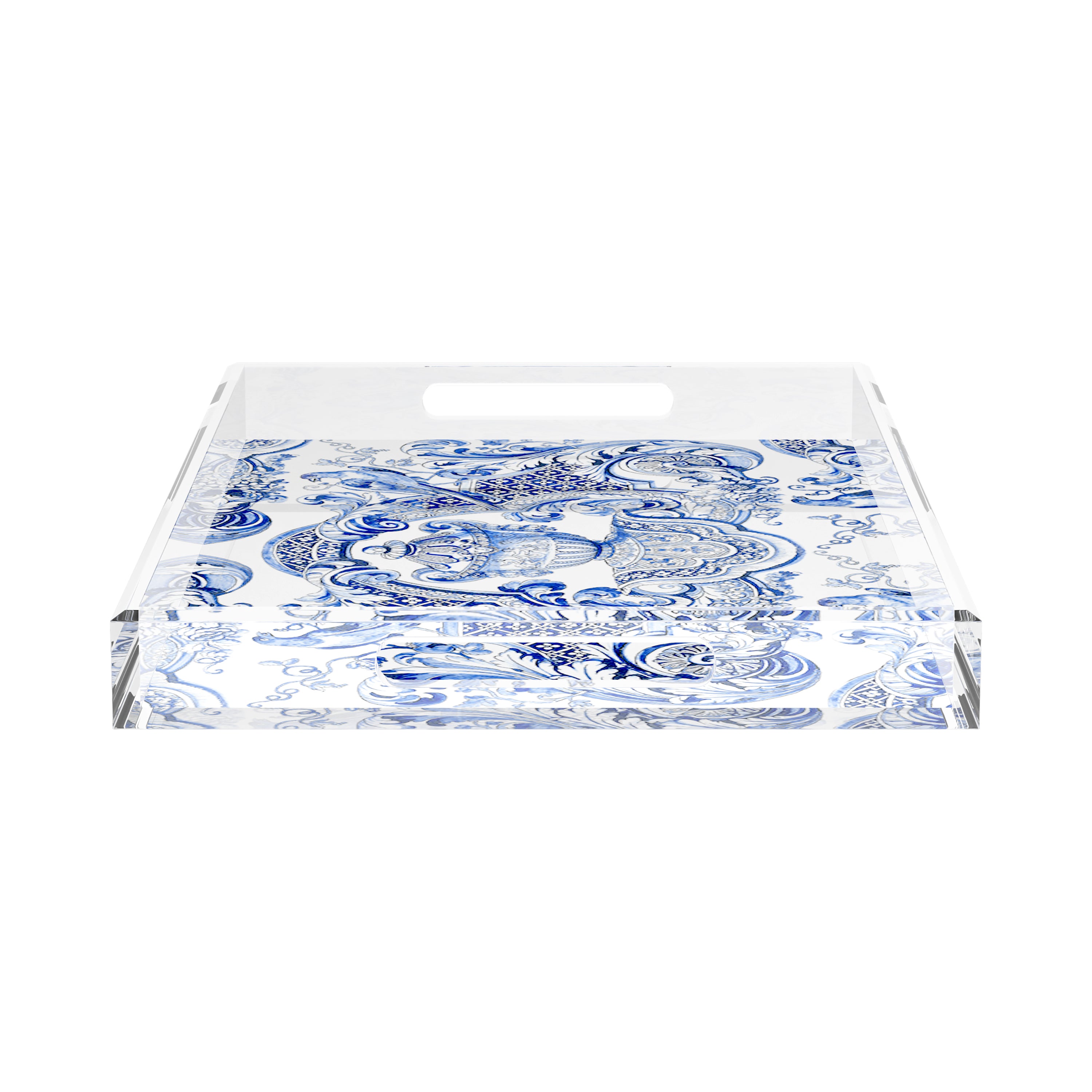Royal Delft William Mary Blue 22.5X14.5 Acrylic Tray - nicolettemayer.com