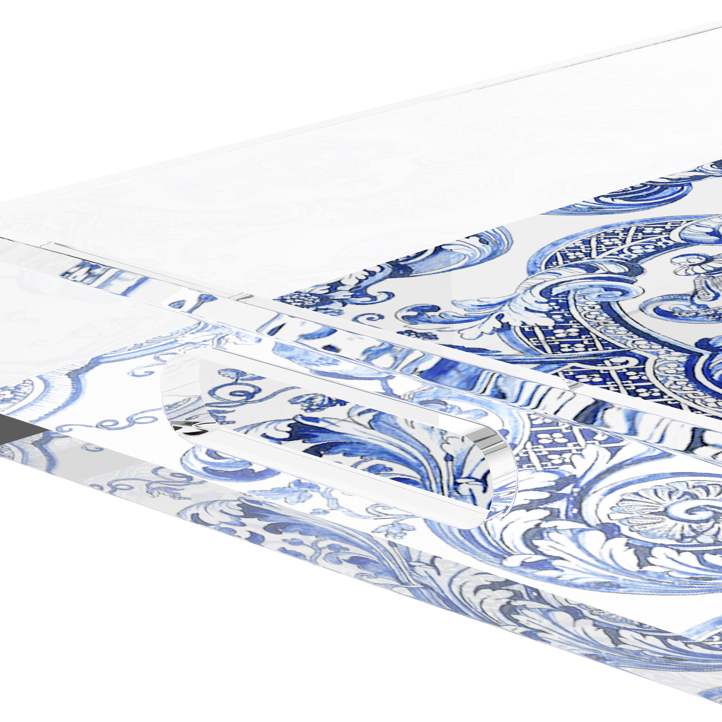 Royal Delft William Mary Blue 22.5X14.5 Acrylic Tray - nicolettemayer.com