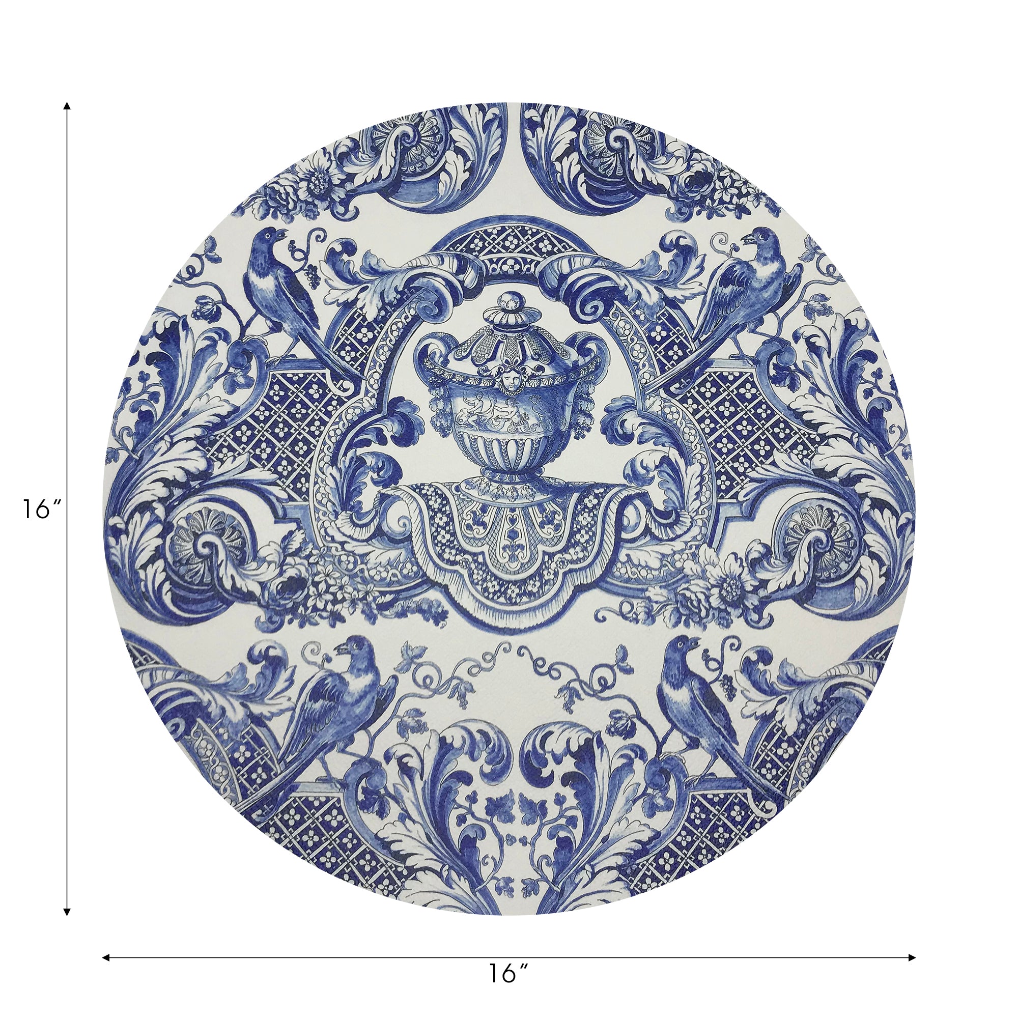 Sets de table ronds en galets Royal Delft William and Mary Blue, 40 cm, lot de 4