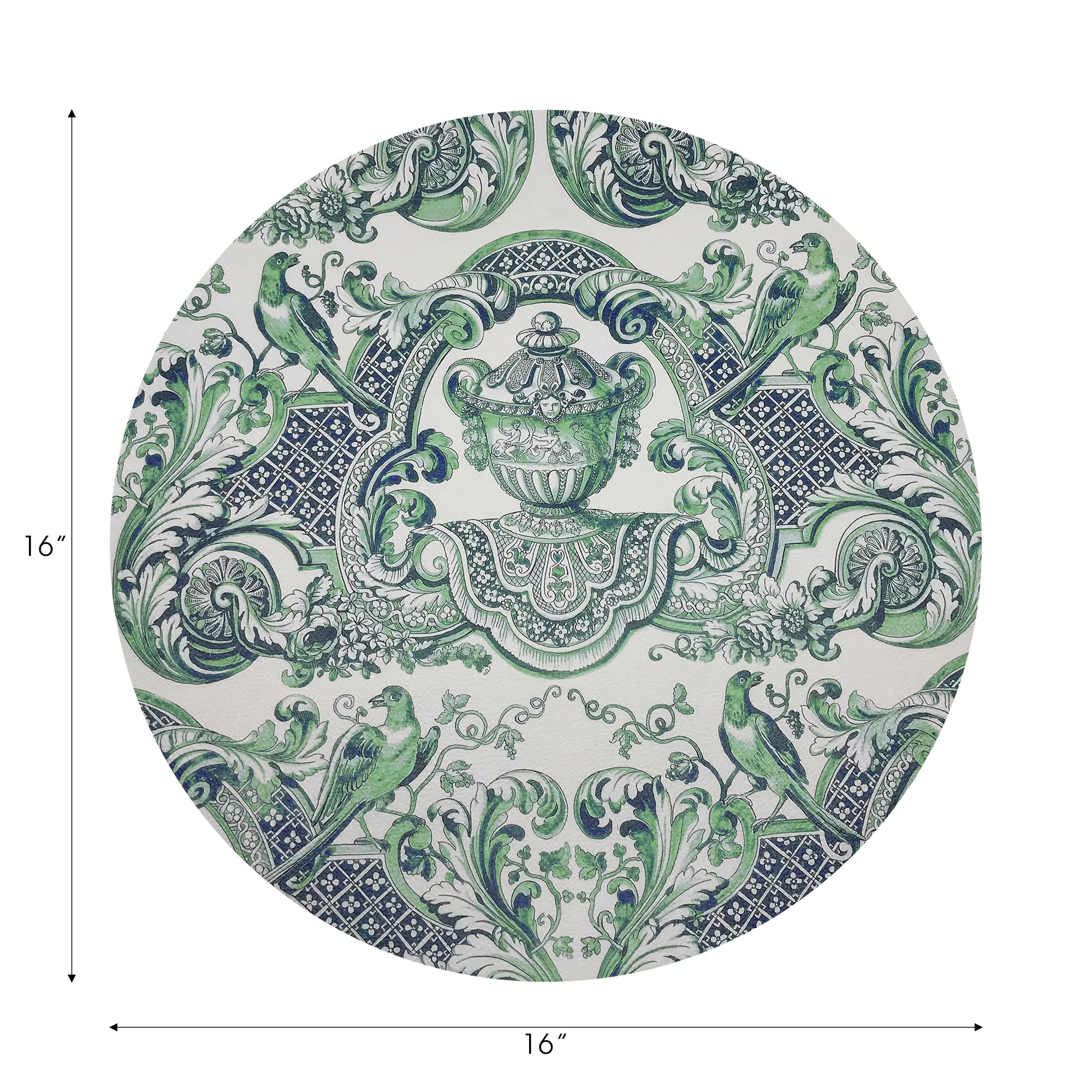 Sets de table ronds en galets Royal Delft William et Mary Green, 40 cm, lot de 4