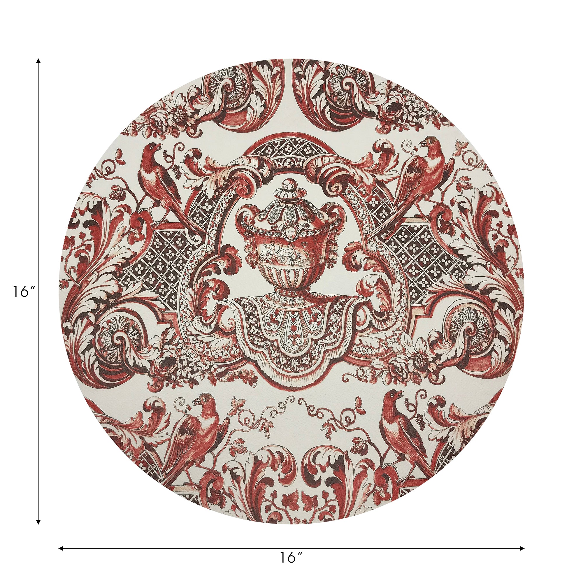 Sets de table ronds en galets Royal Delft William et Mary Rouge 40 cm, lot de 4