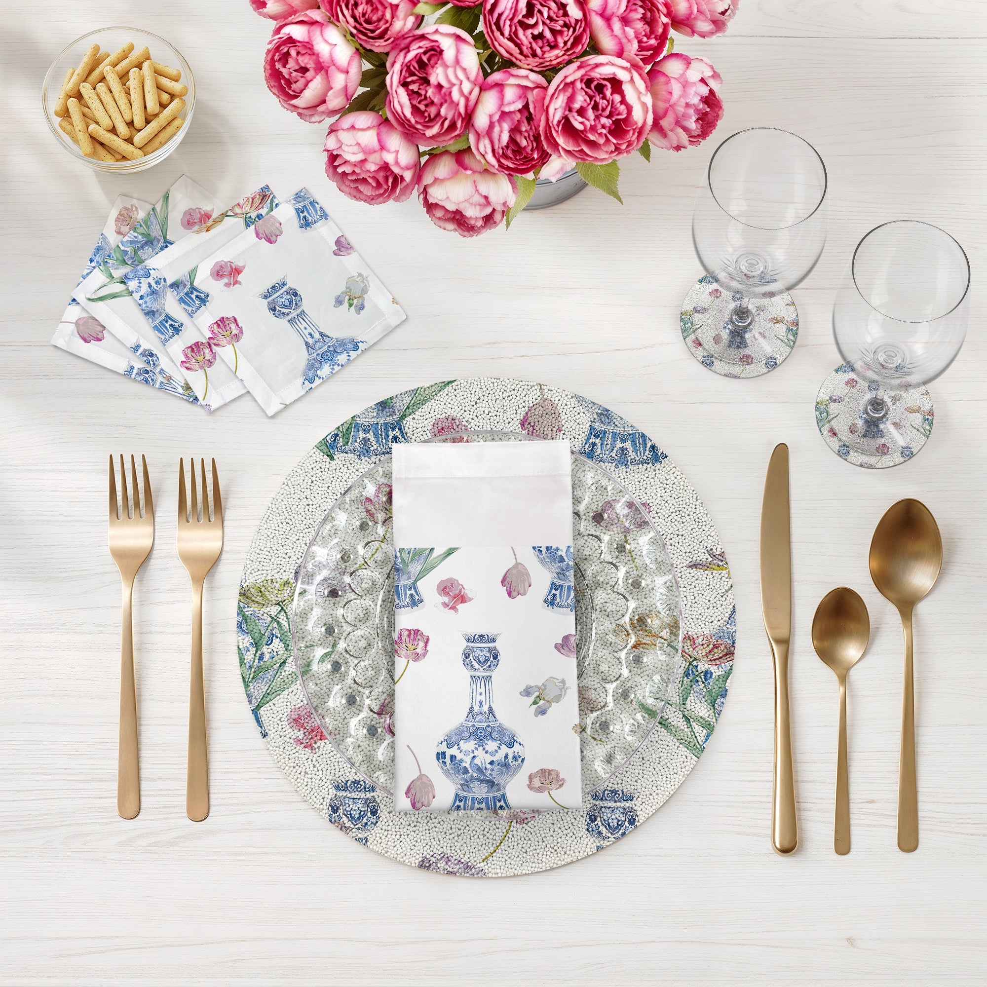 Royal Delft Purissima 16 perles rondes lisses - Lot de 4