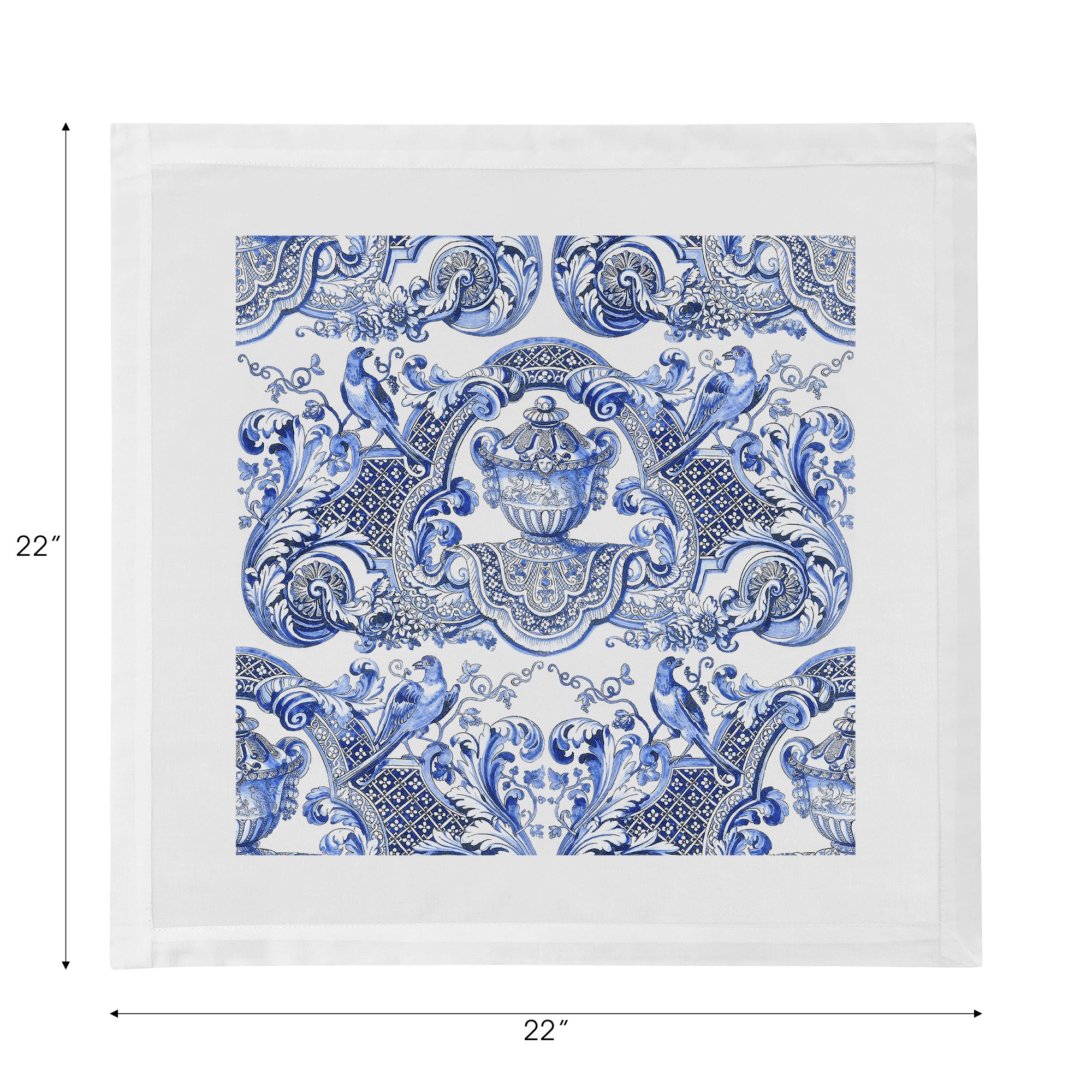 Royal Delft William And Mary Blue Cotton Sateen Dinner Napkins - nicolettemayer.com