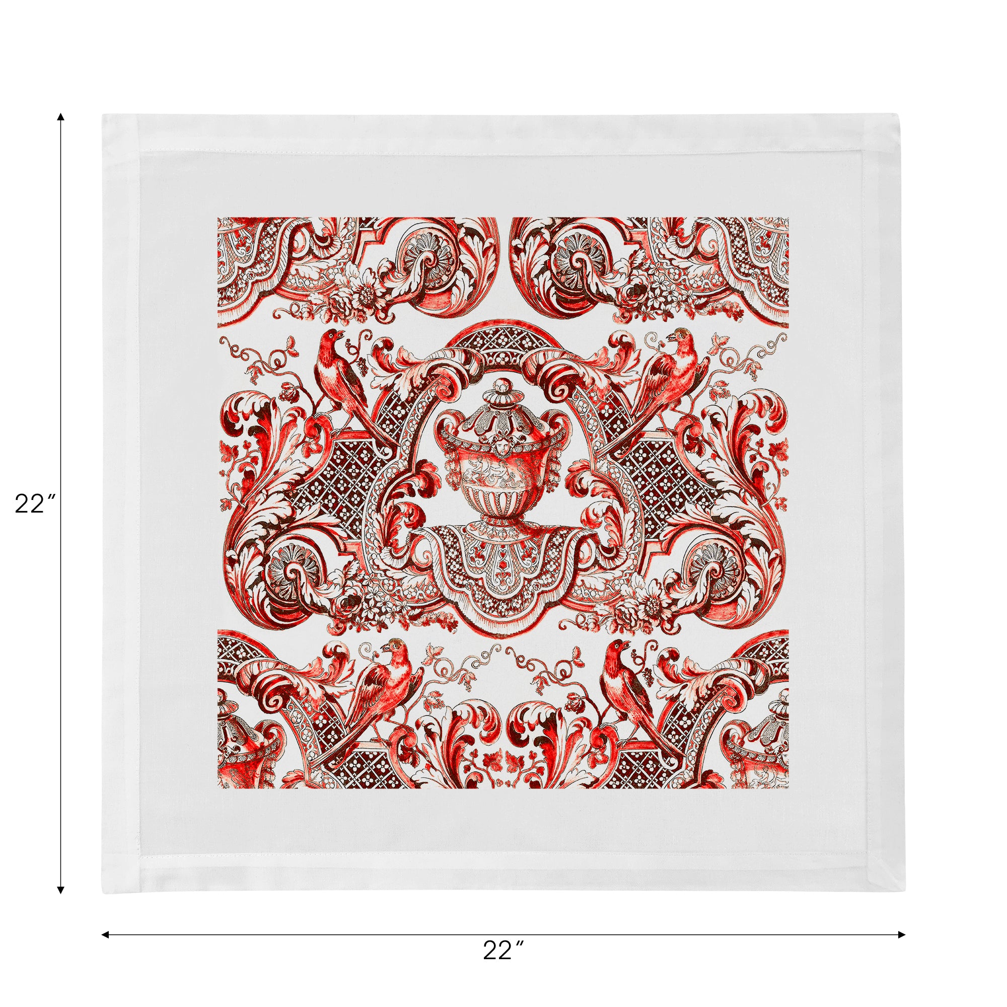 Royal Delft William And Mary Red Cotton Sateen Dinner Napkins - nicolettemayer.com