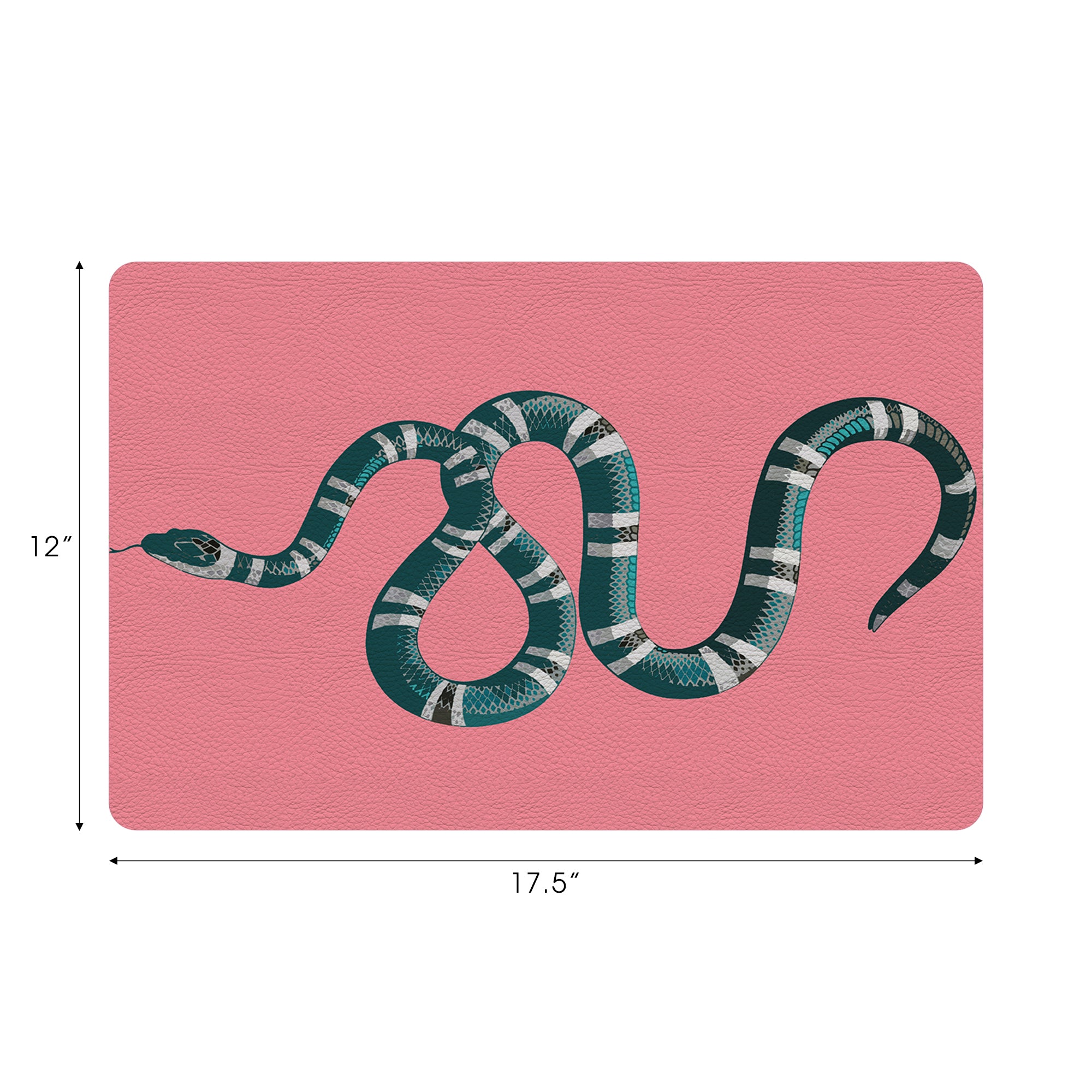 Serpent Pink Vegan Leather Rectangle Placemat