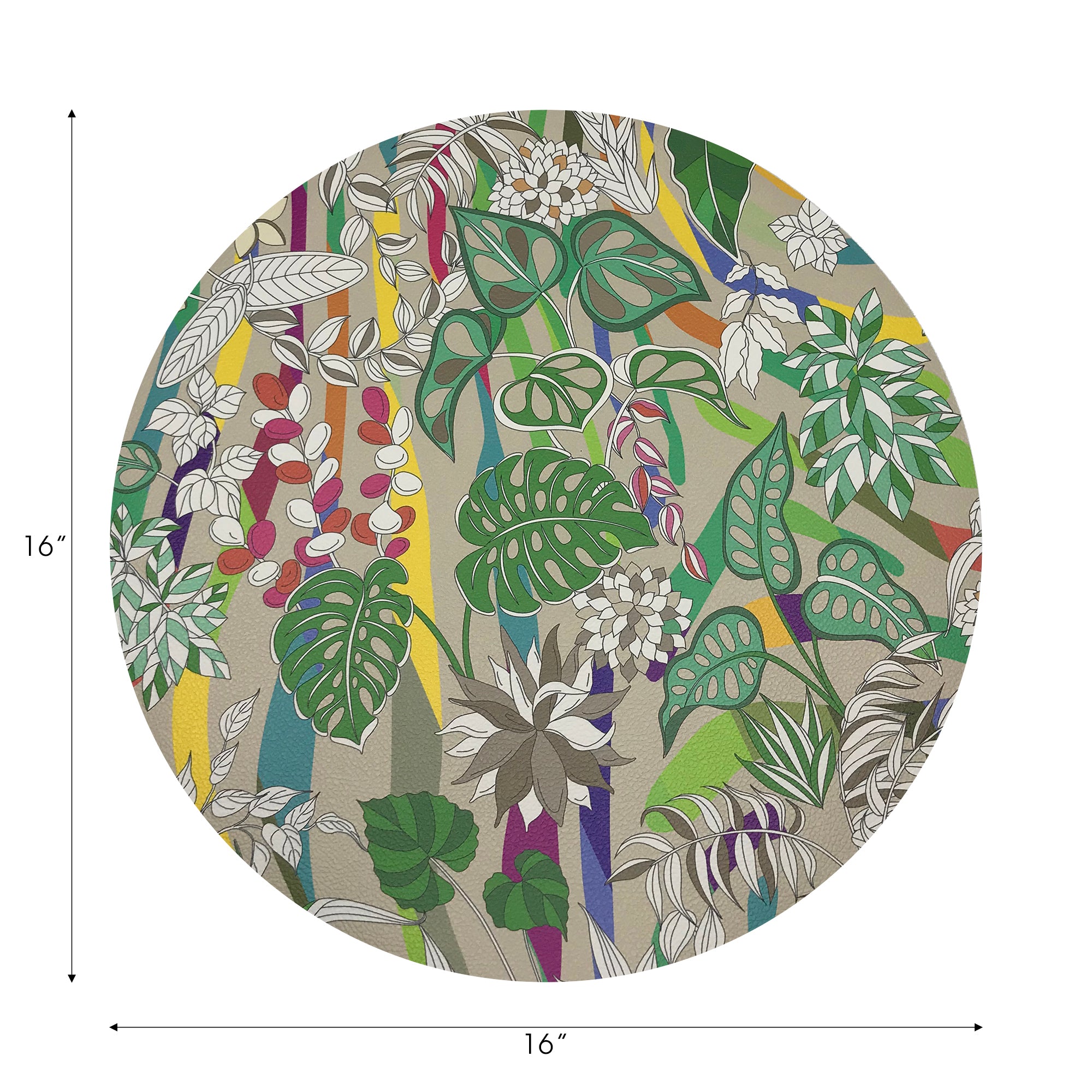 Sabi Jungle Beige 16" Round Pebble Placemats, Set of 4 - nicolettemayer.com