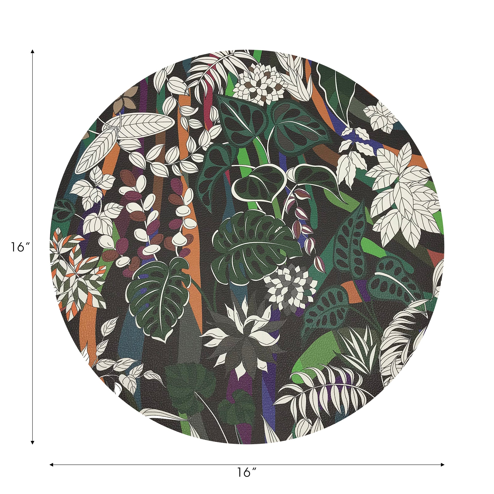 Sabi Jungle ChocoLatte Vegan Leather Round Pebble Placemat