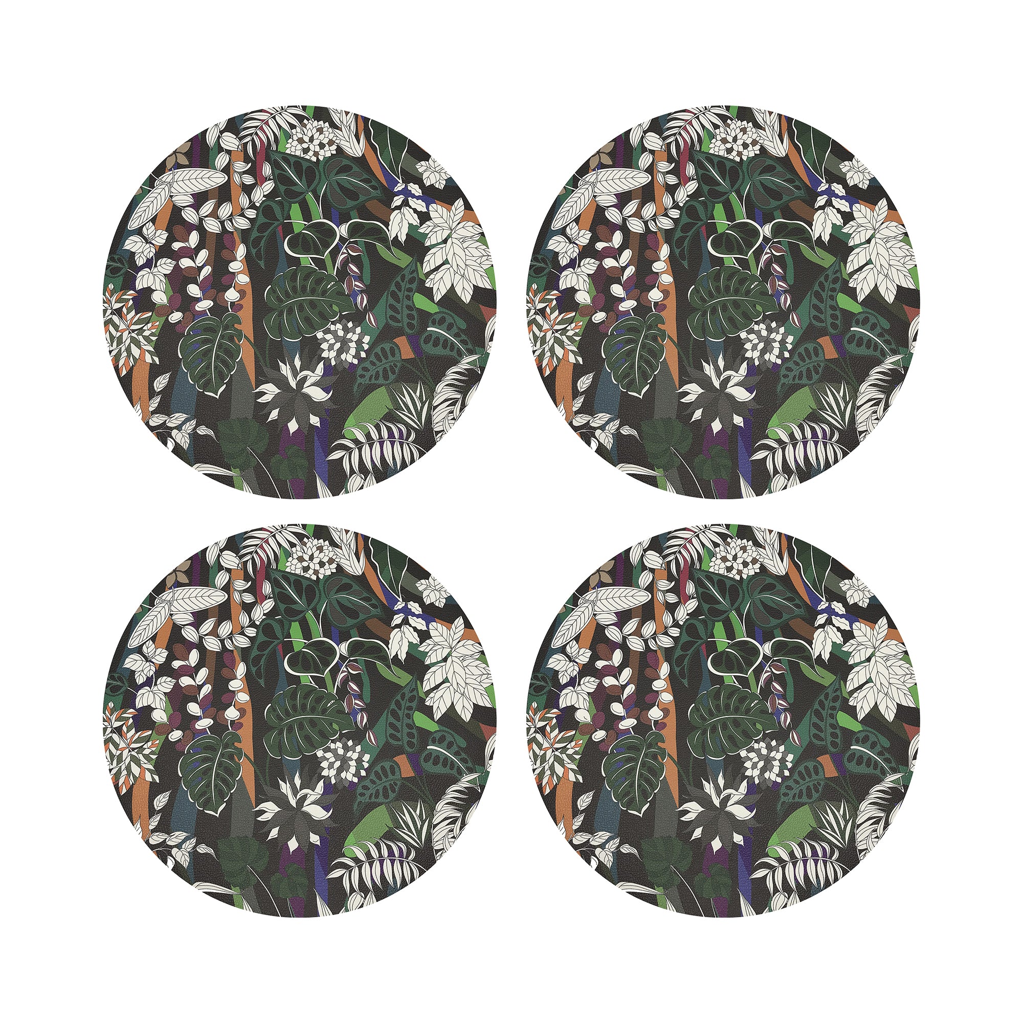 Sabi Jungle ChocoLatte 16" Round Pebble Placemats, Set of 4 - nicolettemayer.com