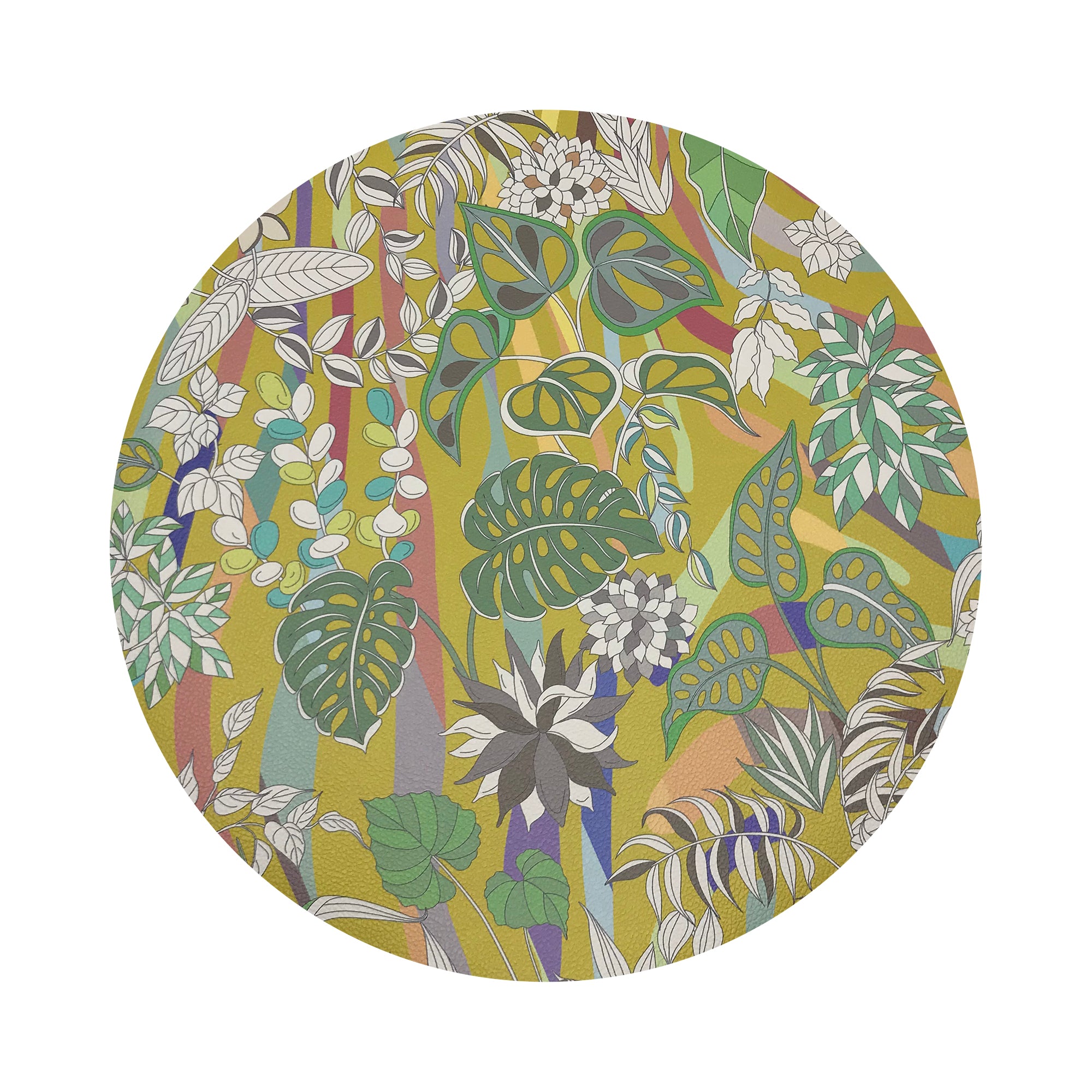 Sabi Jungle Dijon 16" Round Pebble Placemats, Set of 4 - nicolettemayer.com