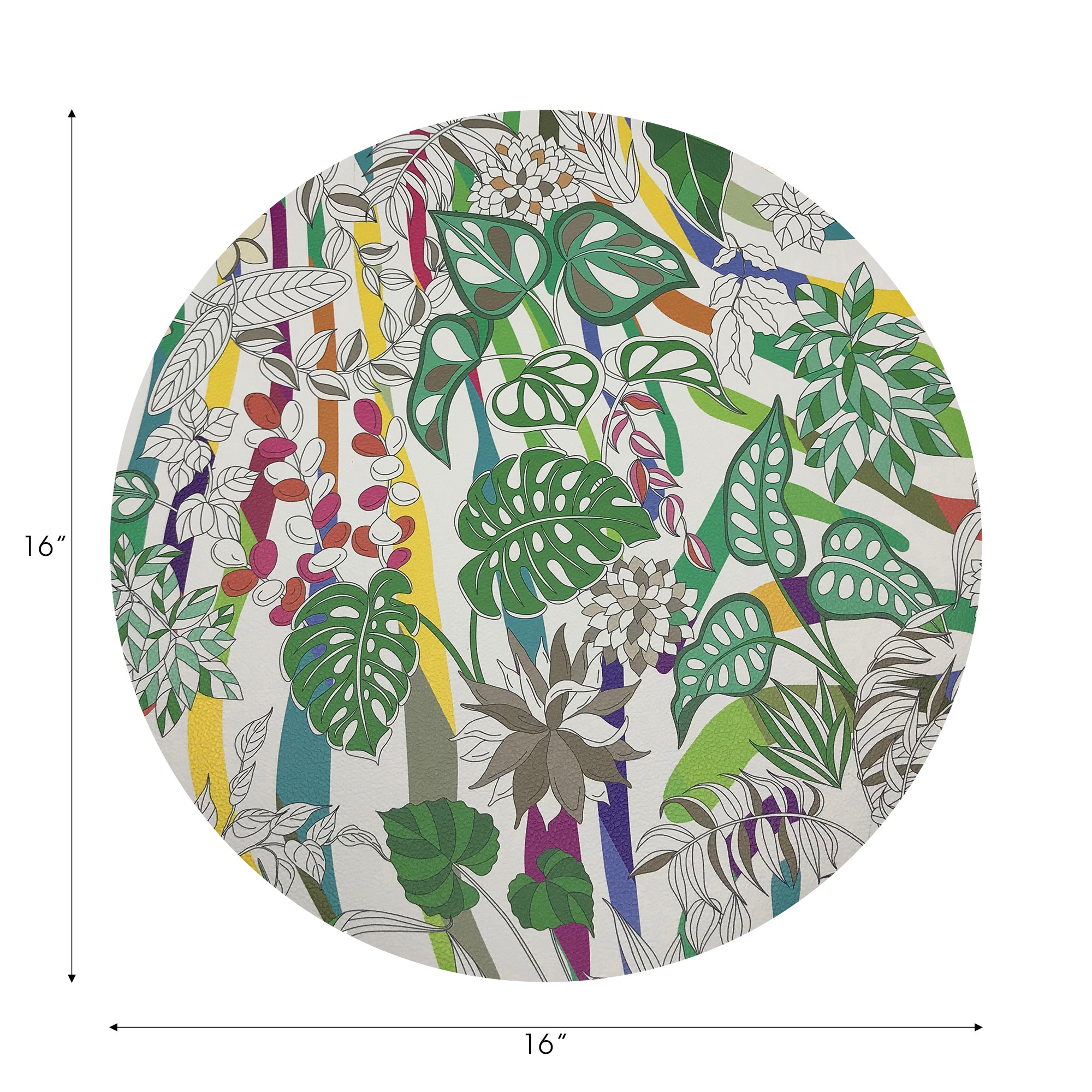 Sabi Jungle Natural Vegan Leather Round Pebble Placemat